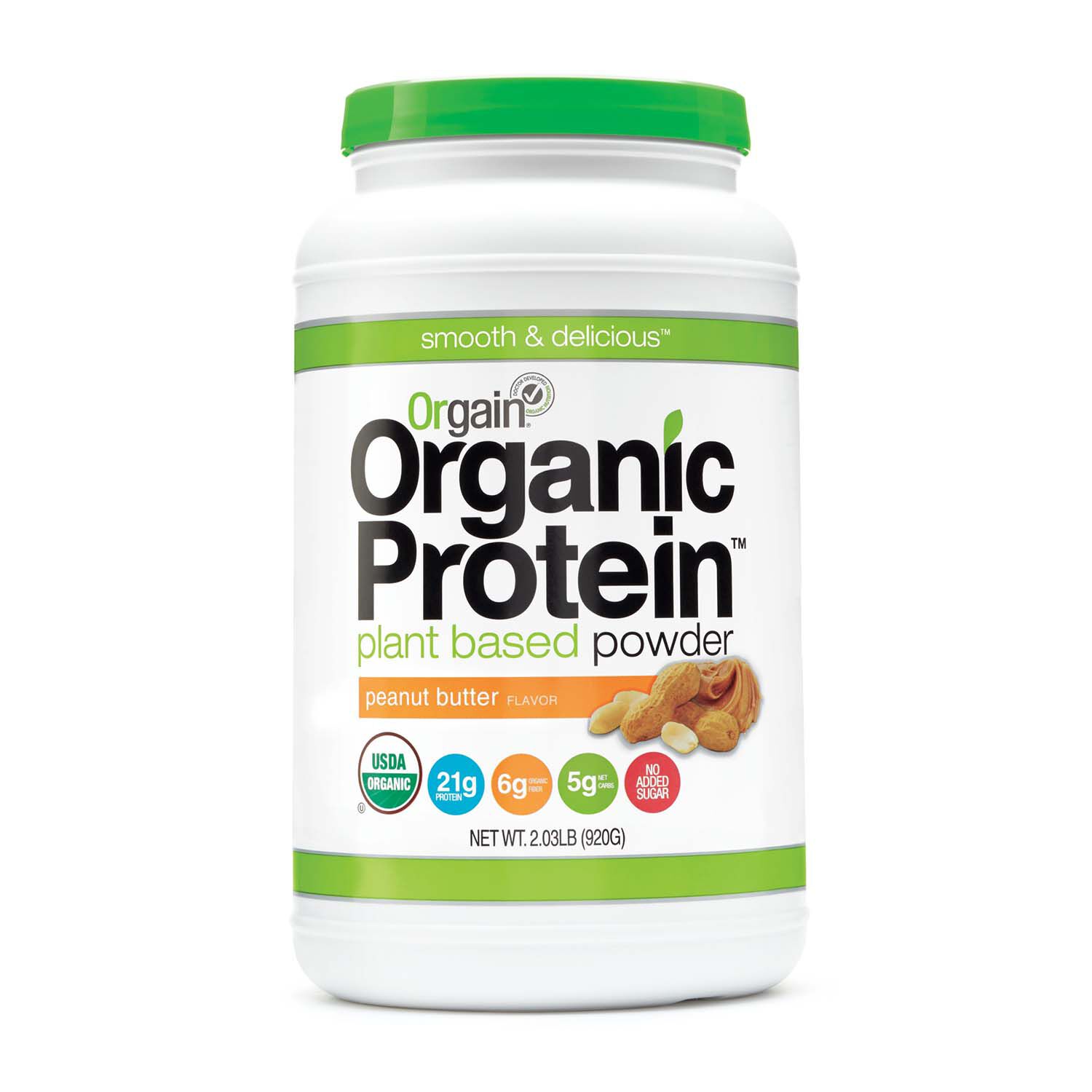 Organic Protein&trade; Plant Based Powder - Peanut Butter | GNC