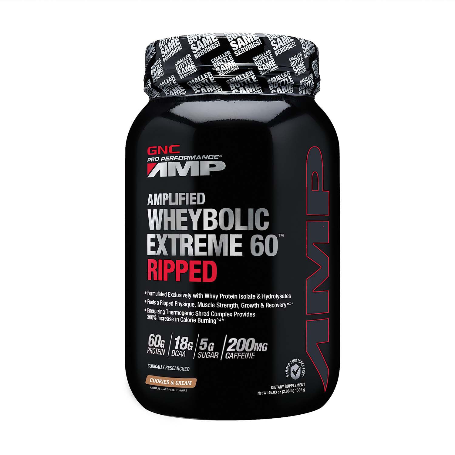 Amplified Wheybolic Extreme 60&trade; Ripped - Cookies and CreamCookies and Cream | GNC