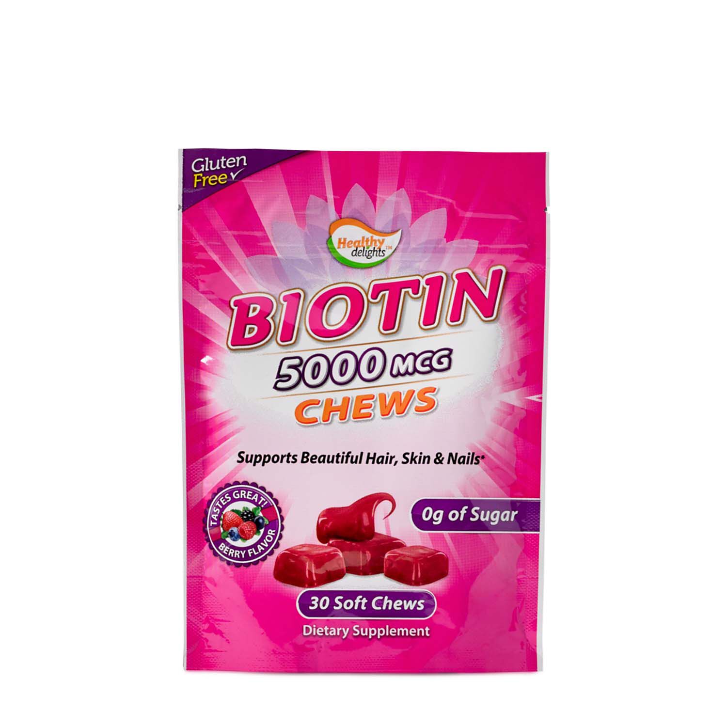 Biotin 5000 MCG Chews - Berry Flavor | GNC