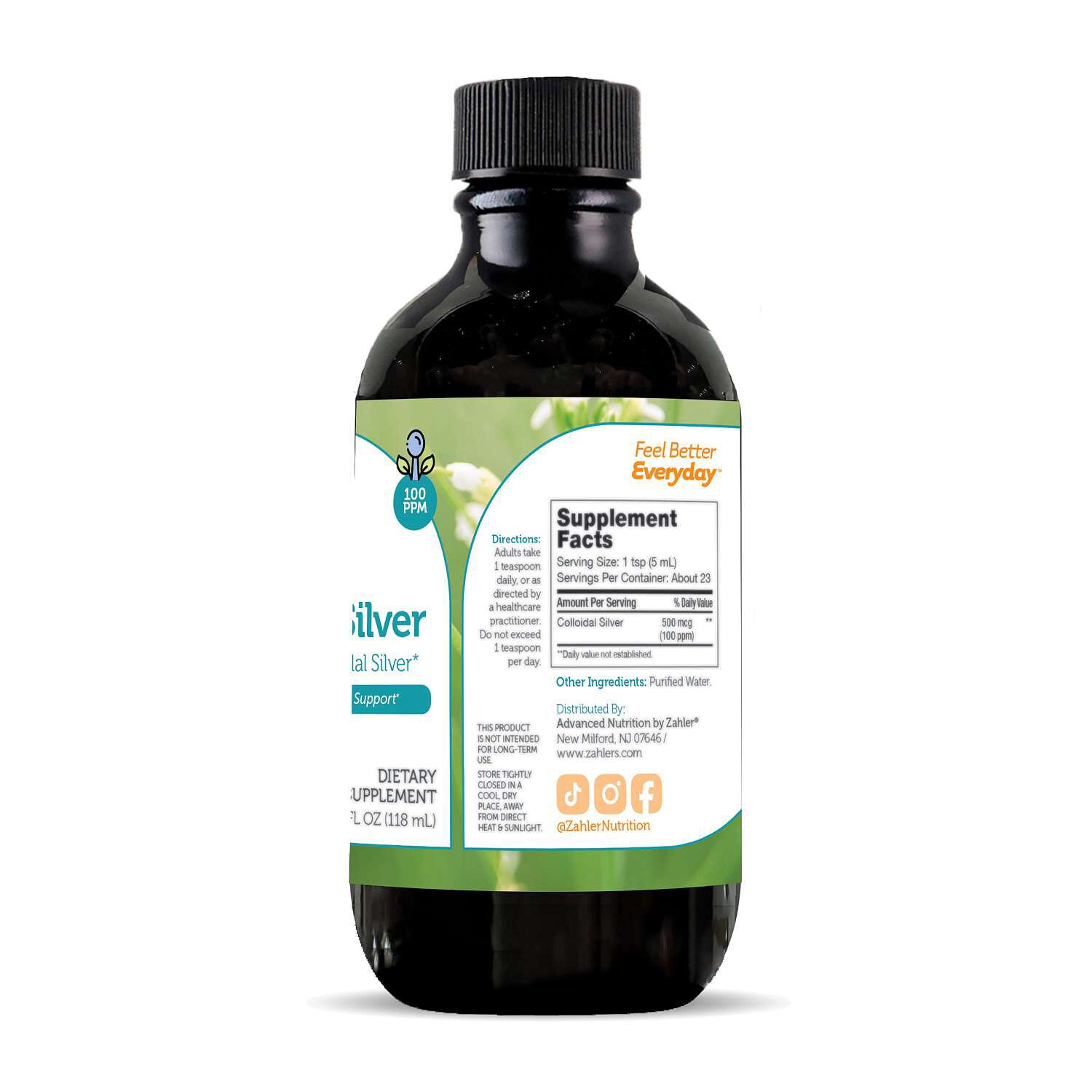 Liquid Colloidal Silver - 4 fl oz (23 Servings)