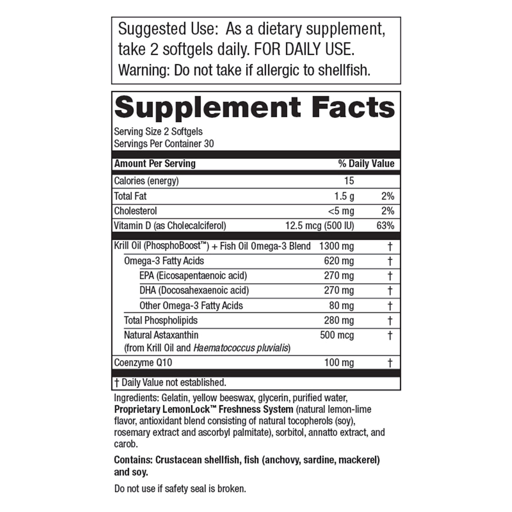 Krill Omeg50+ With Coq10 - 60 Softgels (30 Servings)  | GNC