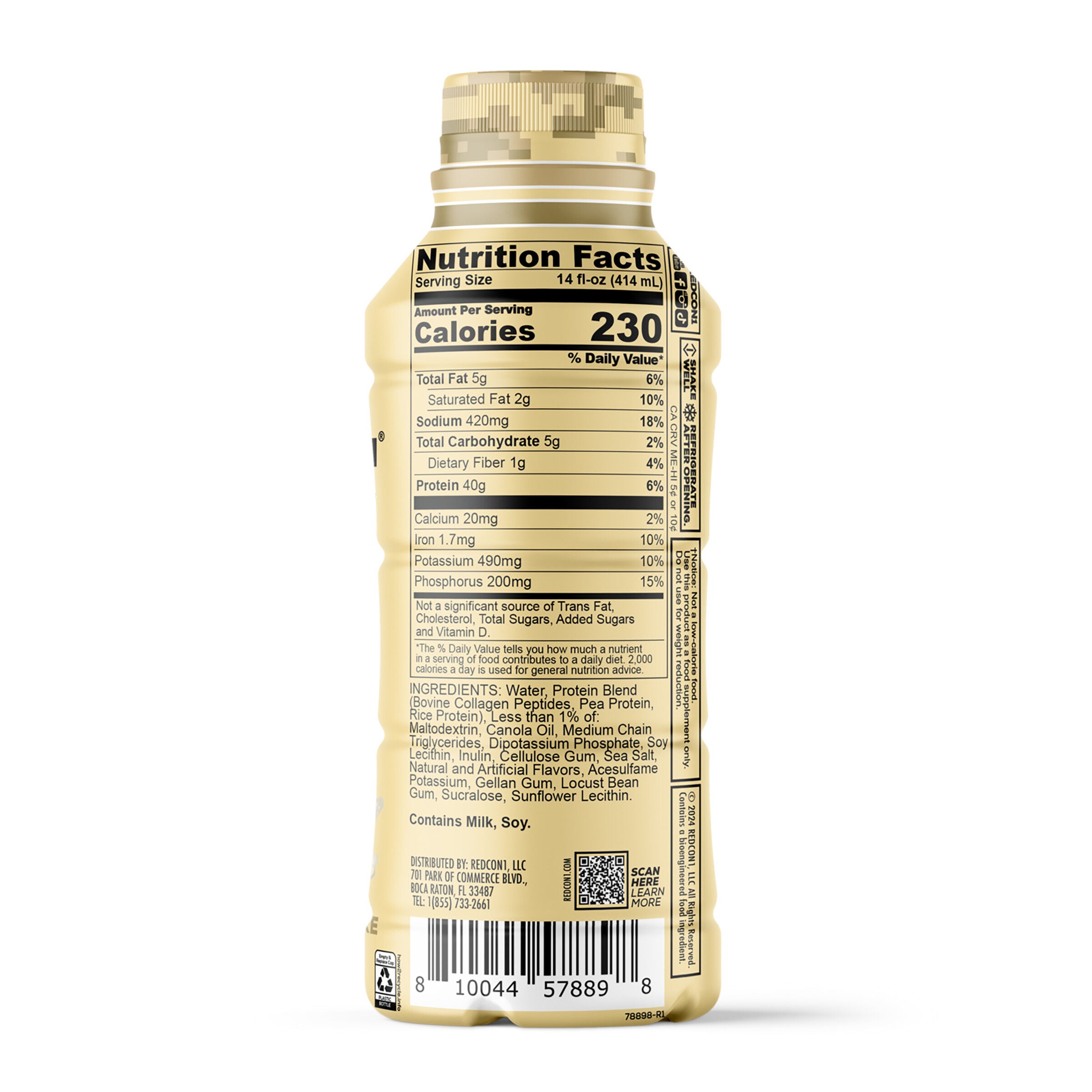 MRE Whole Food Protein RTD - Vanilla Milkshake - 14 fl oz. (12 Bottles)
