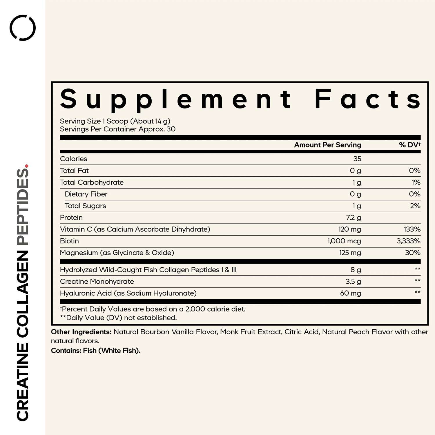 Creatine Collagen Peptides - Vanilla (30 Servings)
