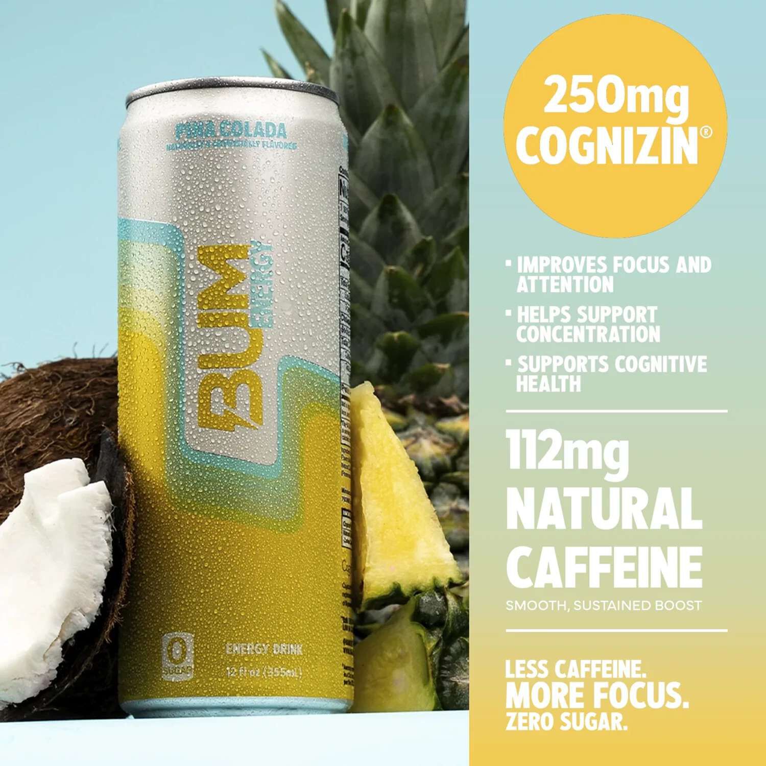 Energy Drink - Pina Colada - 12oz. (12 Cans)