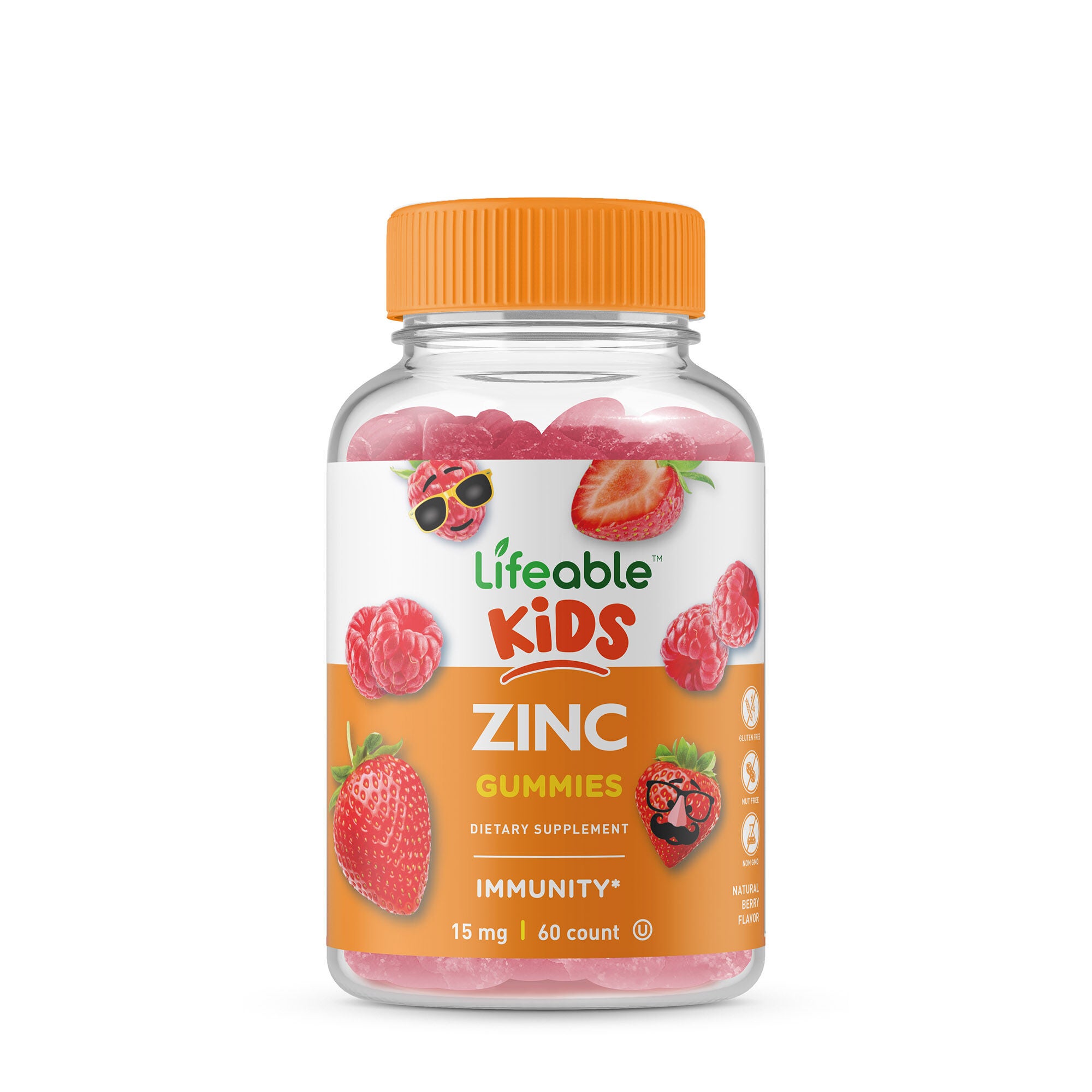 Lifeable Kids Zinc Gummies - Berry 60 Count (60 Servings)