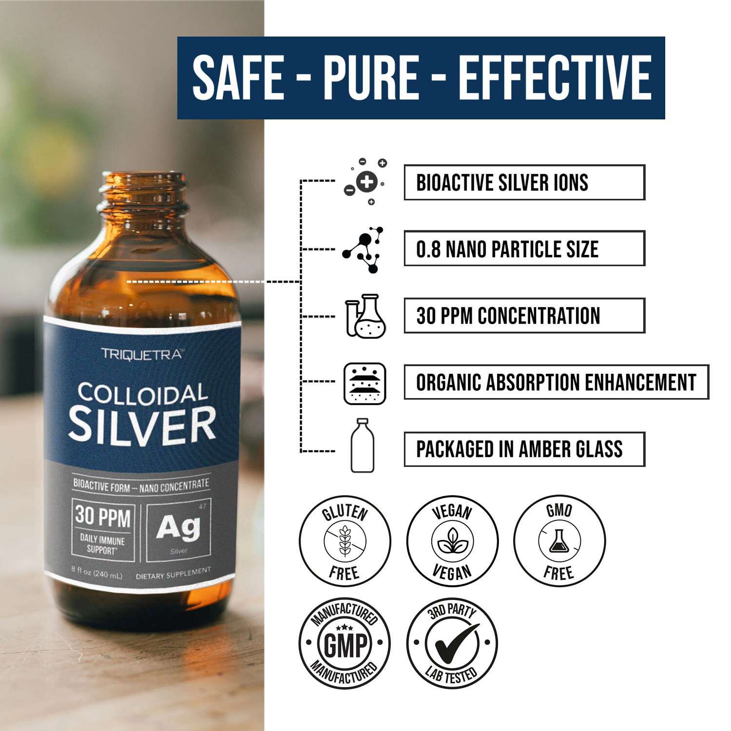 Colloidal Silver - 8 fl oz (48 Servings)  | GNC