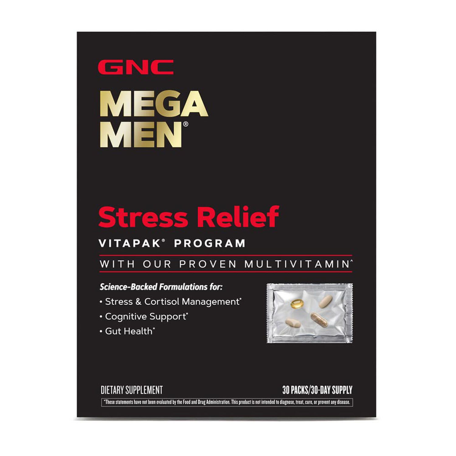 GNC Mega Men Stress Relief Vitapak Program (30 Servings)