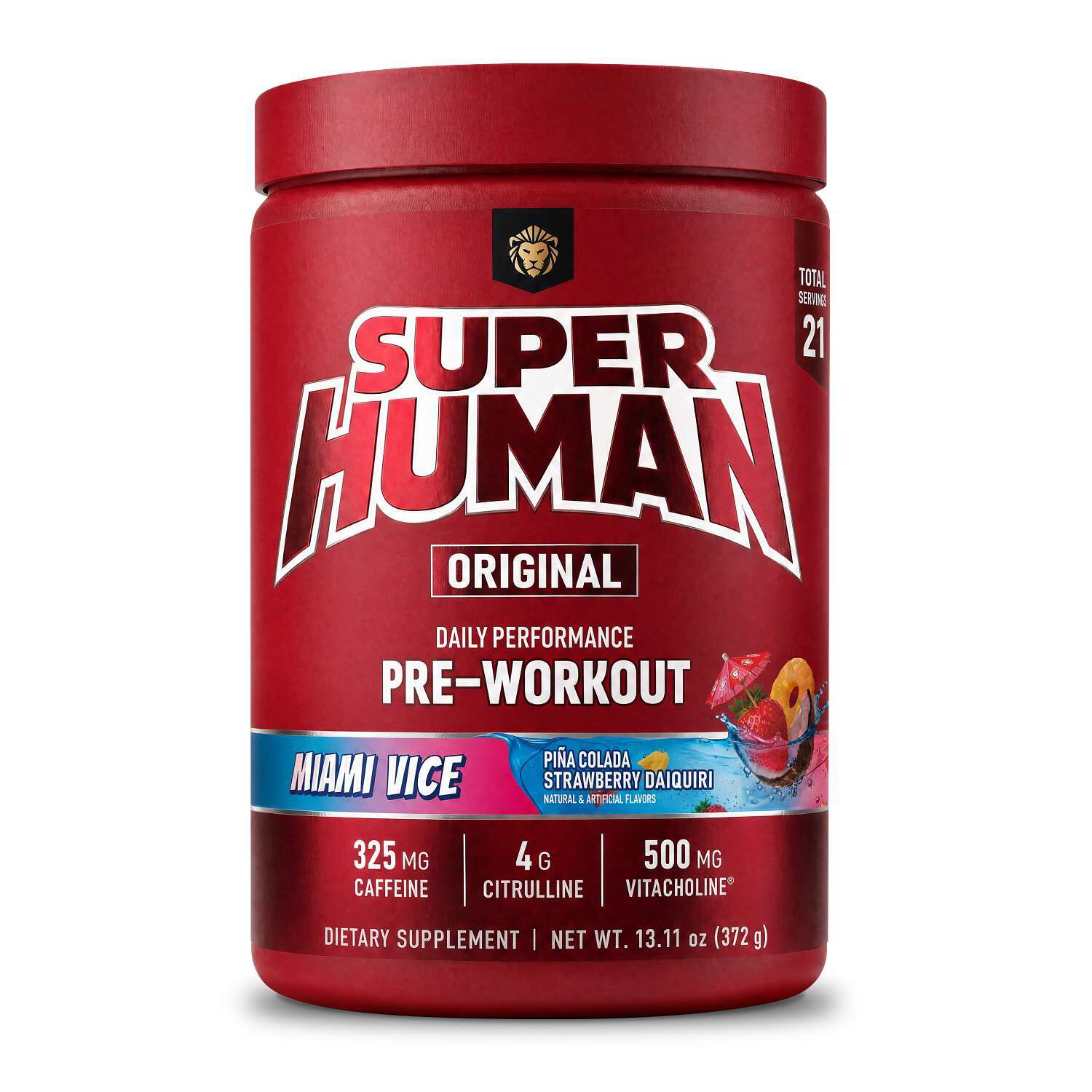 Superhuman Original - Miami Vice (21 Servings) Pina Colada Strawberry Daiquiri | GNC