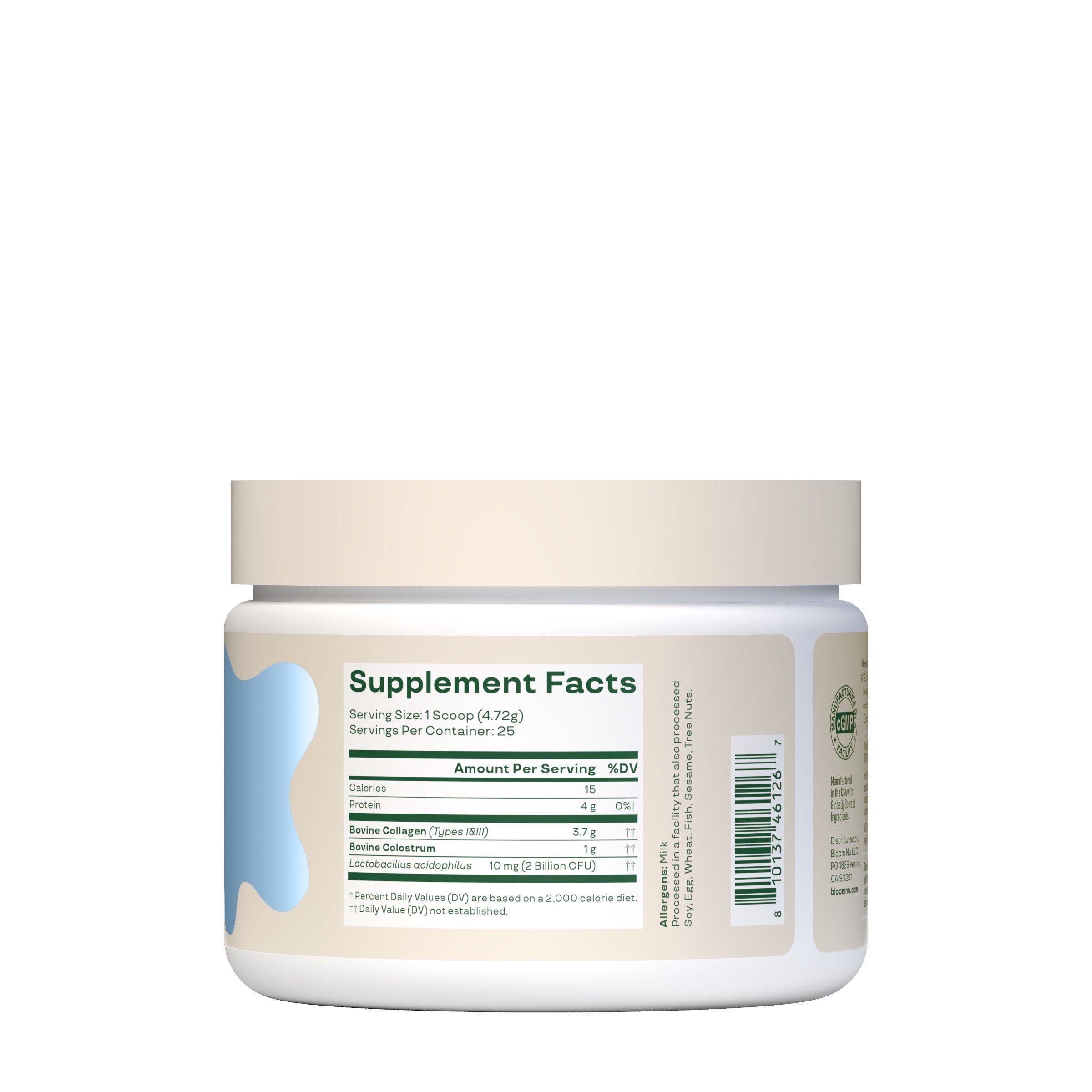 Bloom Nutrition Colostrum And Collagen Peptides Bloom - Colostrum & Collagen Peptides - Unflavored (25 Servings) | GNC