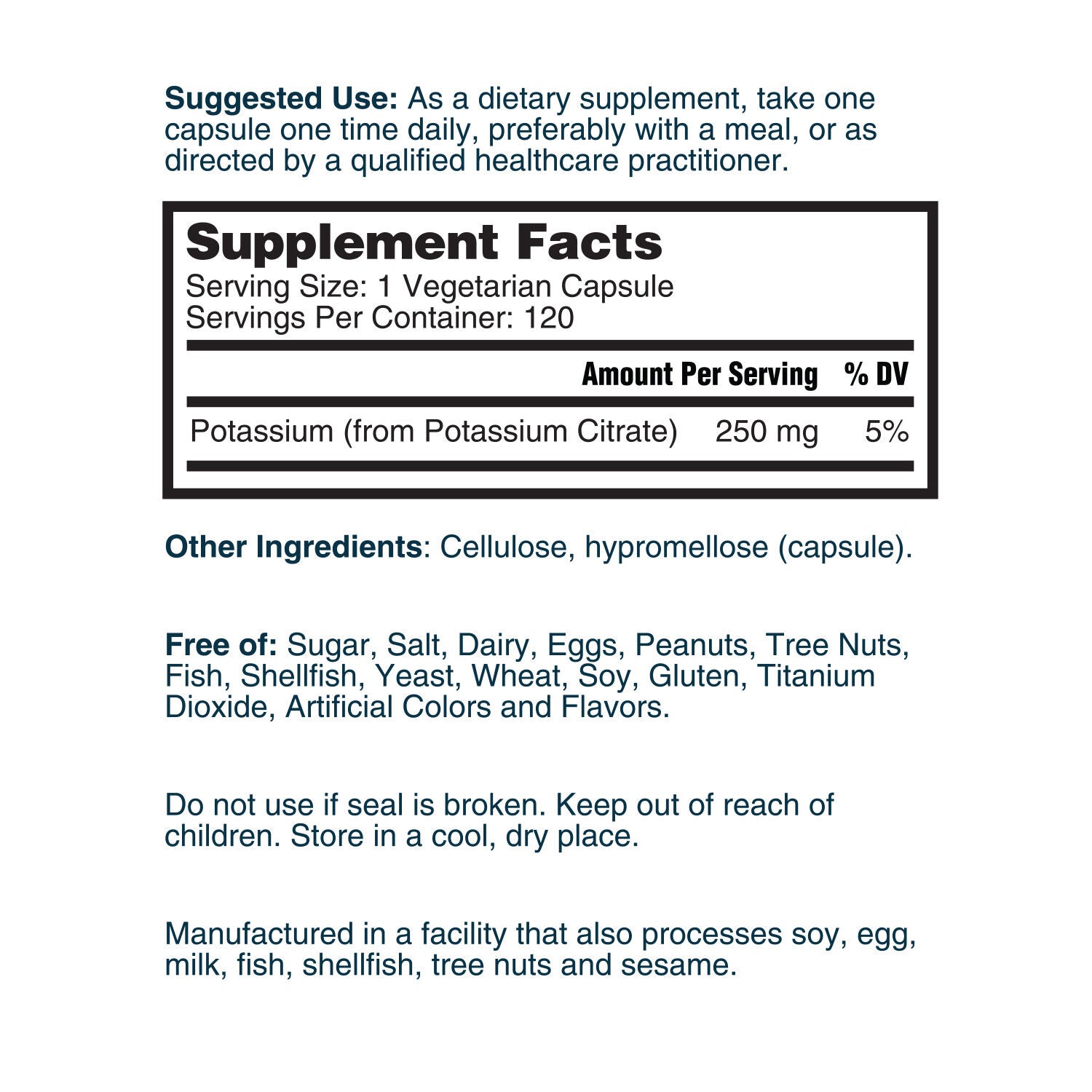 Potassium Citrate - 120 Vegetarian Capsules (120 Servings)  | GNC