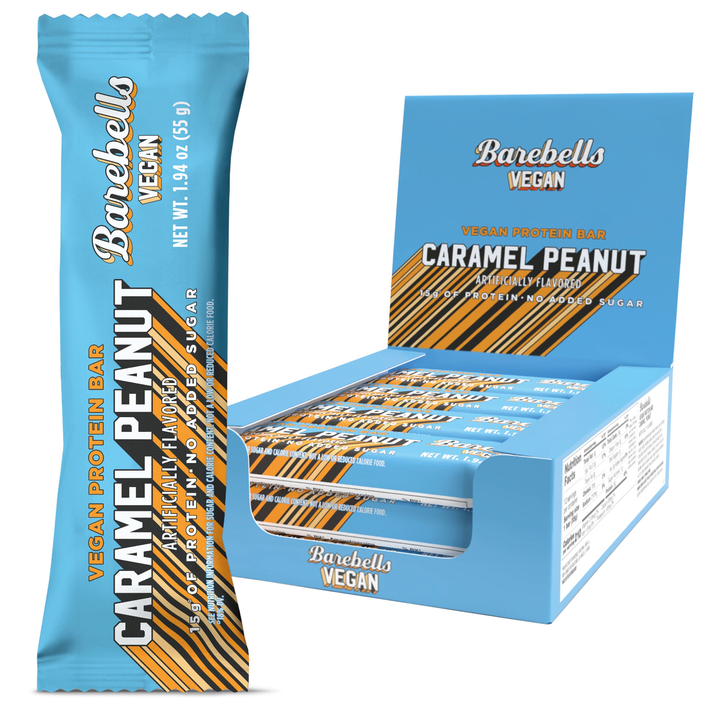 Barebells Vegan Protein Bar - Caramel Peanut (12 Bars)