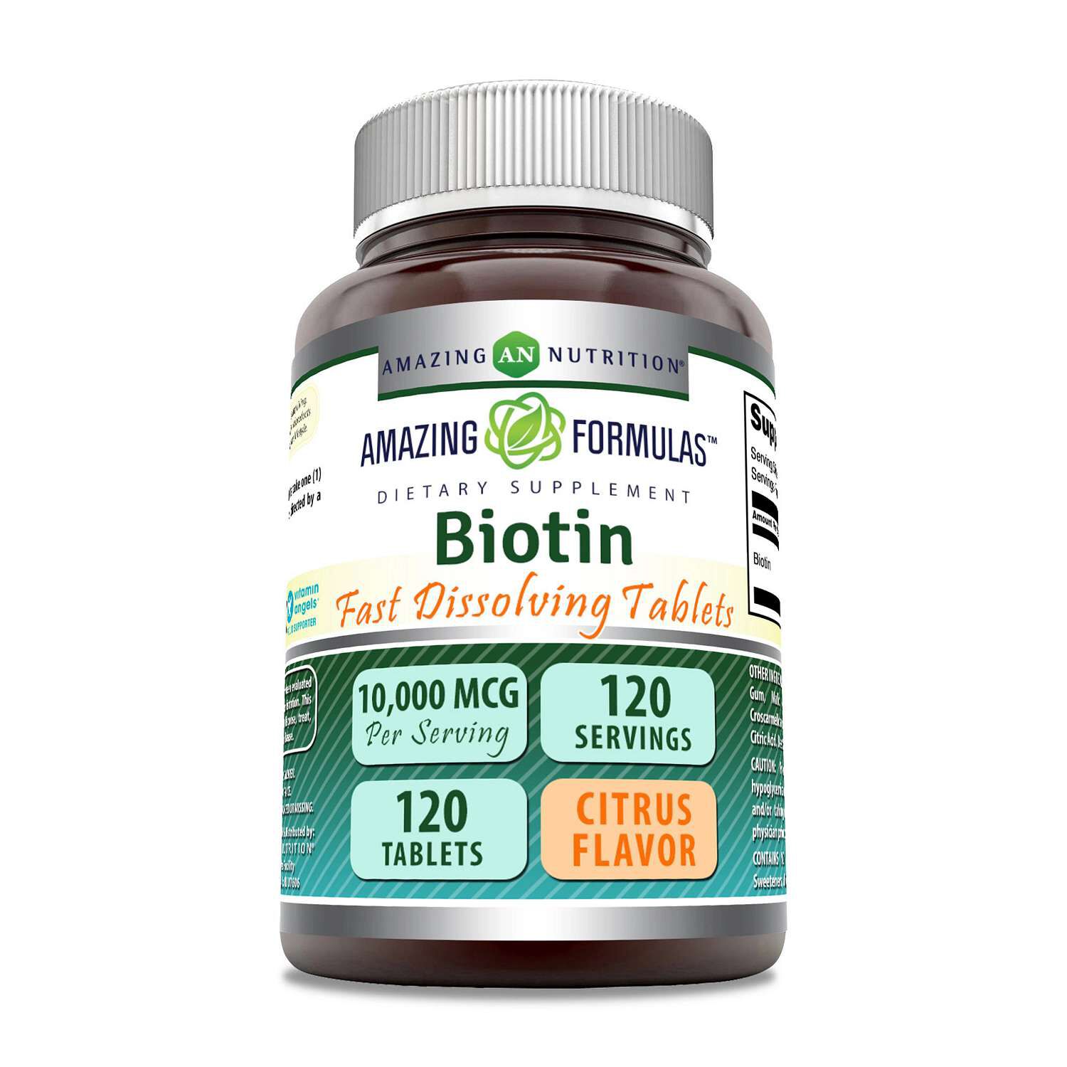 Biotin 10000mcg - Citrus - 120 Tablets (120 Servings)  | GNC