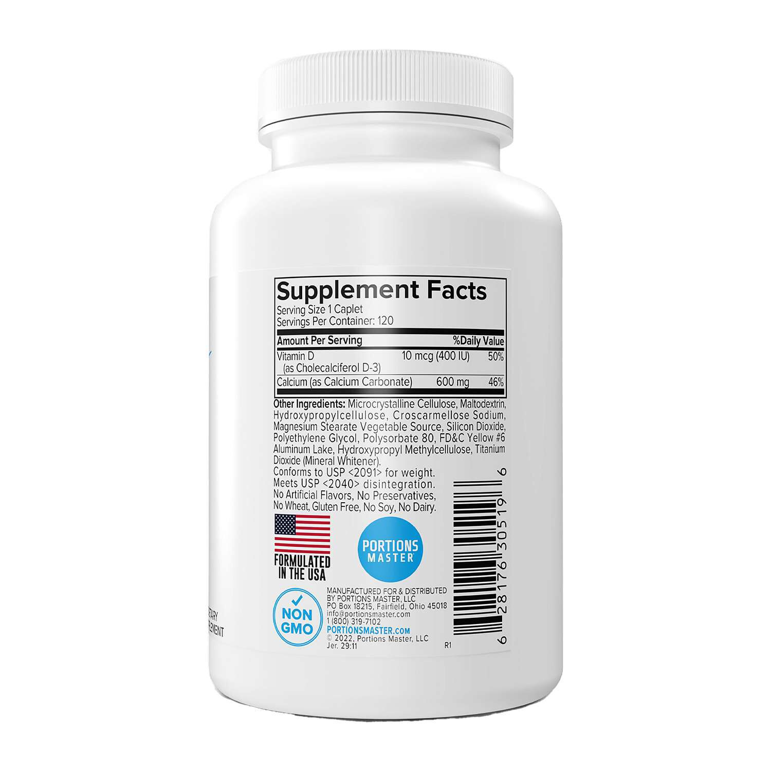 Calcium Mineral - 120 Caplets (120 Servings)  | GNC
