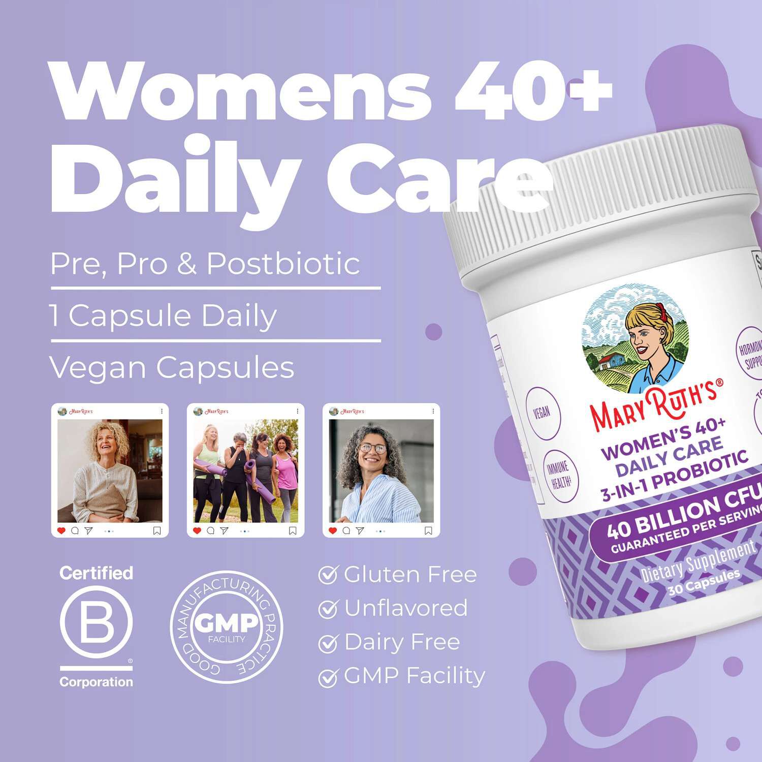 3-in-1 Daily Women’s 40+ Health - 30 Capsules (30 Servings)