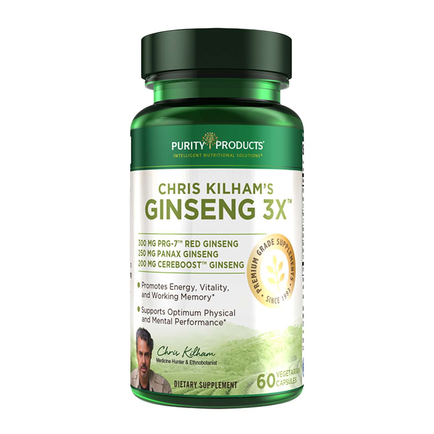 Chris Kilham's Ginseng 3x - 60 Capsules (30 Servings)  | GNC