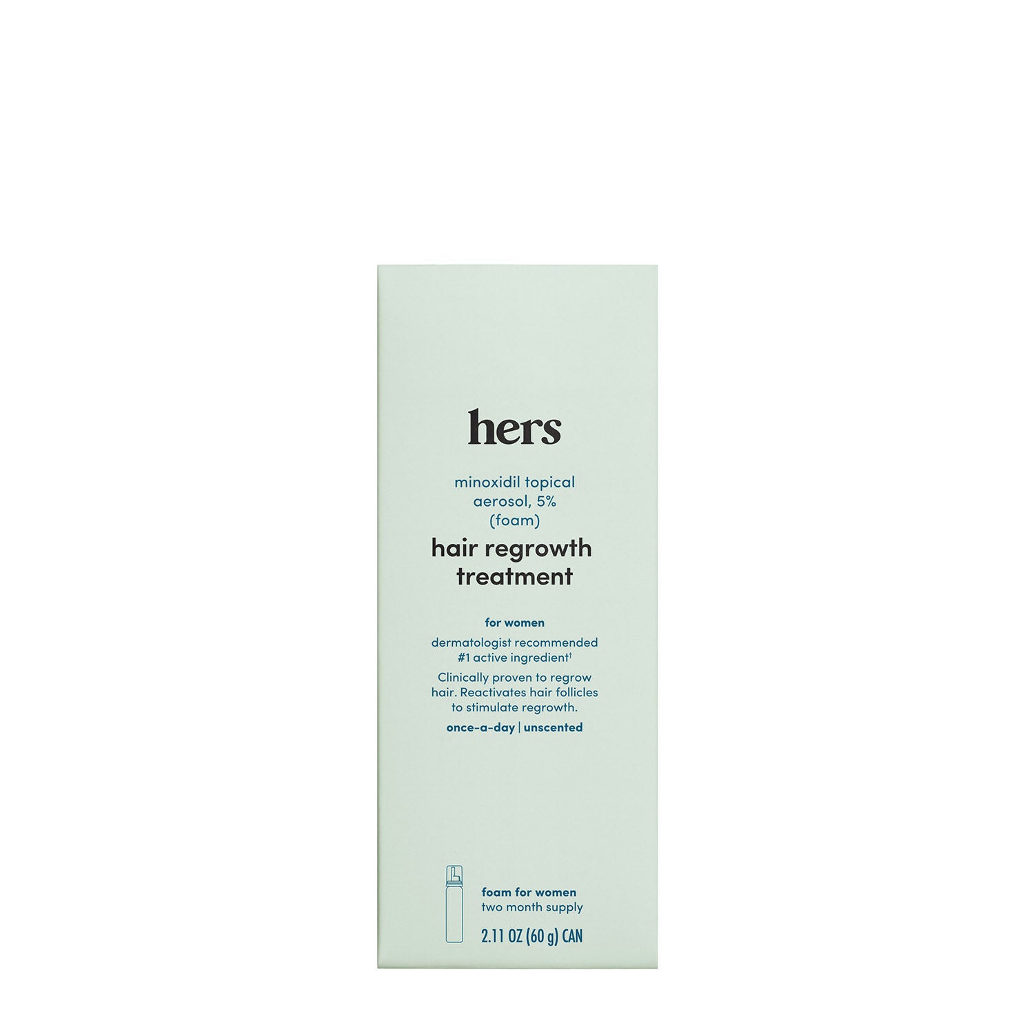 Hers Minoxidil 5% Topical Foam, Hair Regrowth Treatment for Women, 2.11 fl  oz