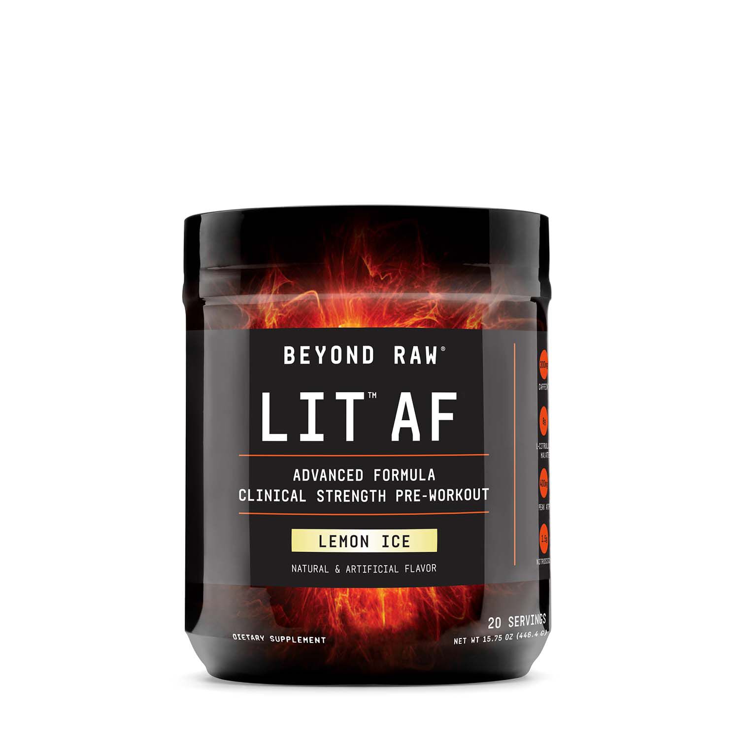 Beyond Raw Lit Af Lemon Ice Gnc