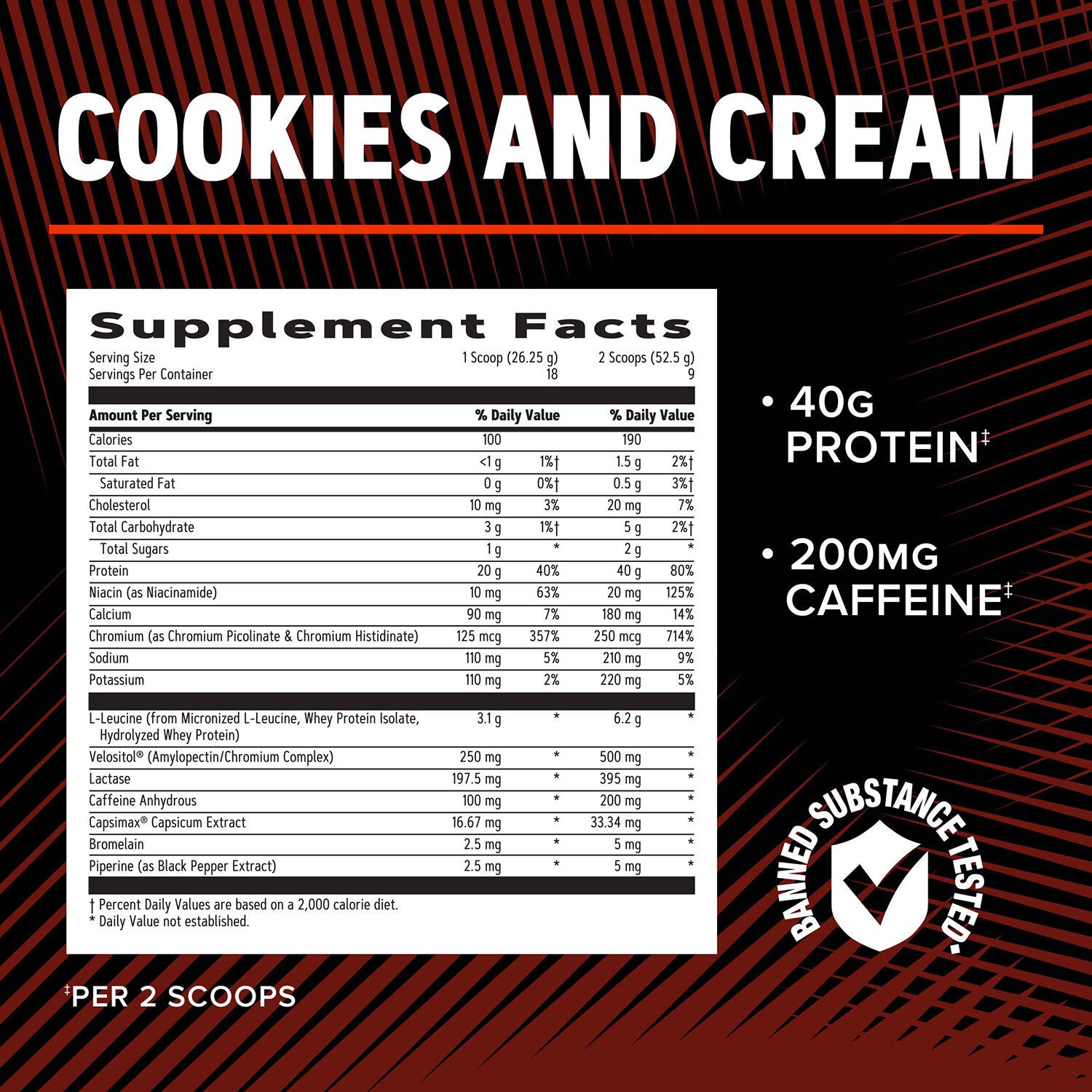 Wheybolic&trade; Ripped - Cookies and Cream (9 Servings)