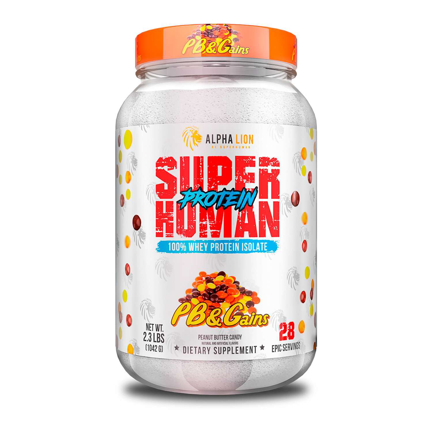 Superhuman 100% Whey Protein Isolate -  Peanut Butter Candy PB & Gains (28 Servings)