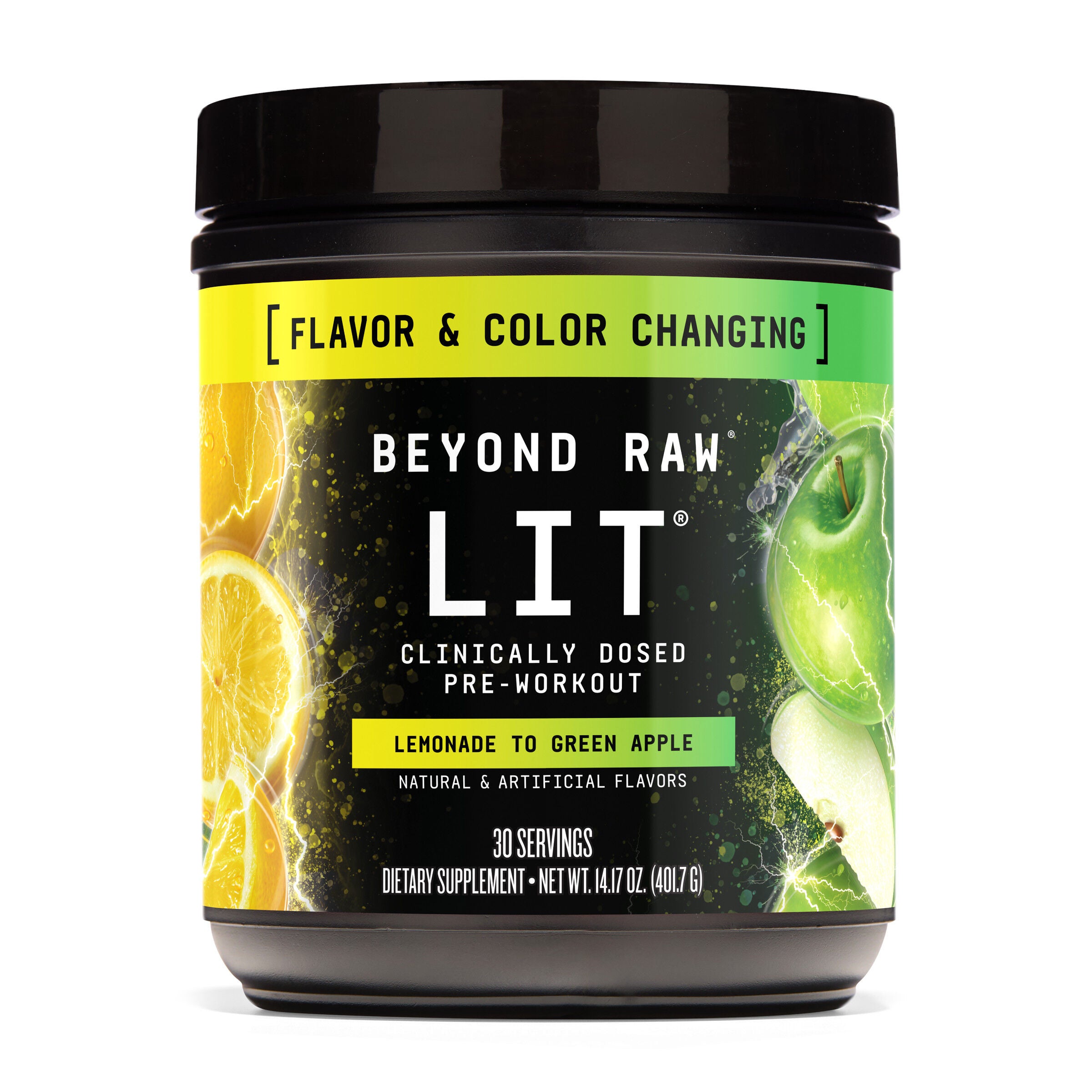 Beyond Raw Lit Pre-Workout Lemonade to Green Apple GNC - Main Image