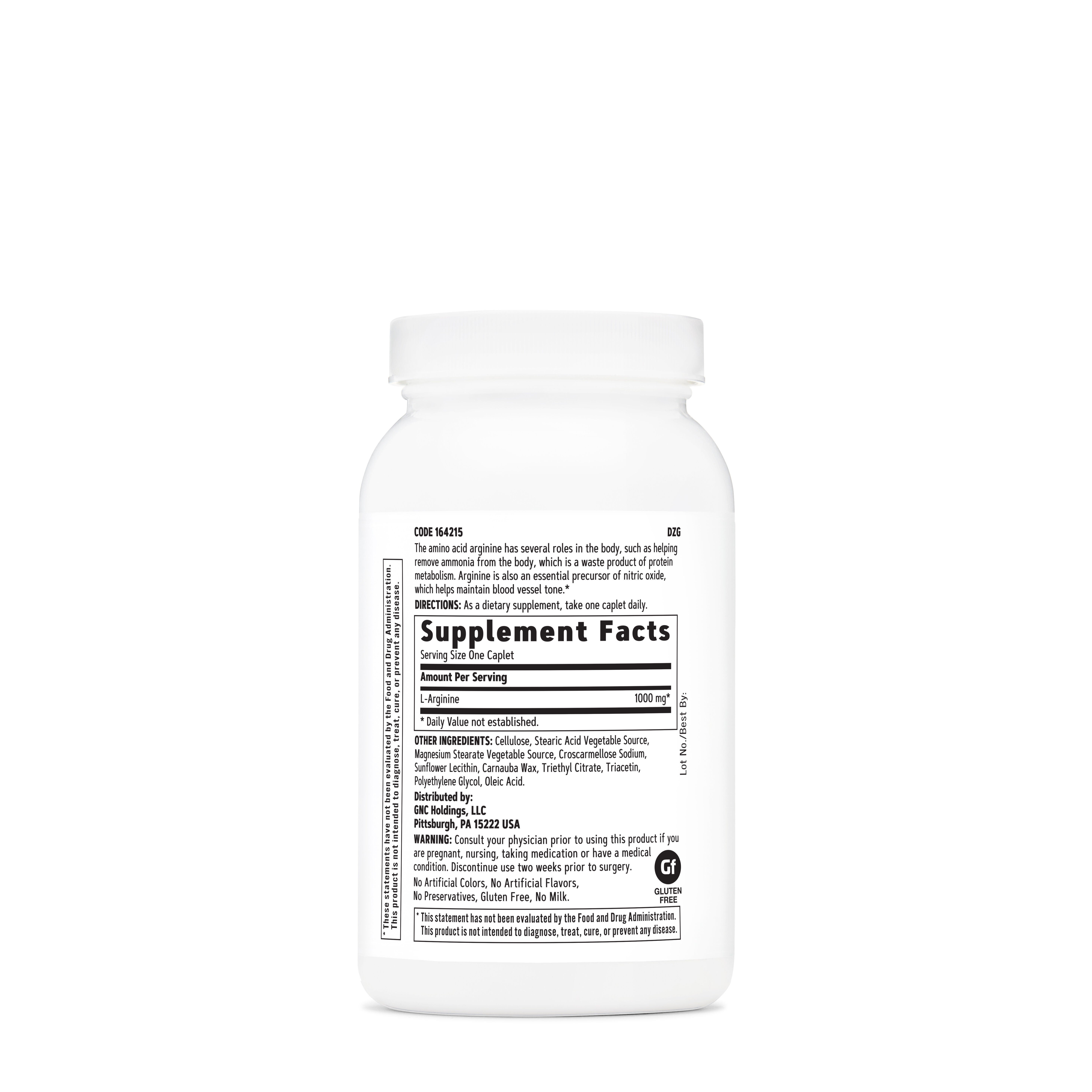 L-Arginine 1000mg - 90 Caplets (90 Servings)  | GNC