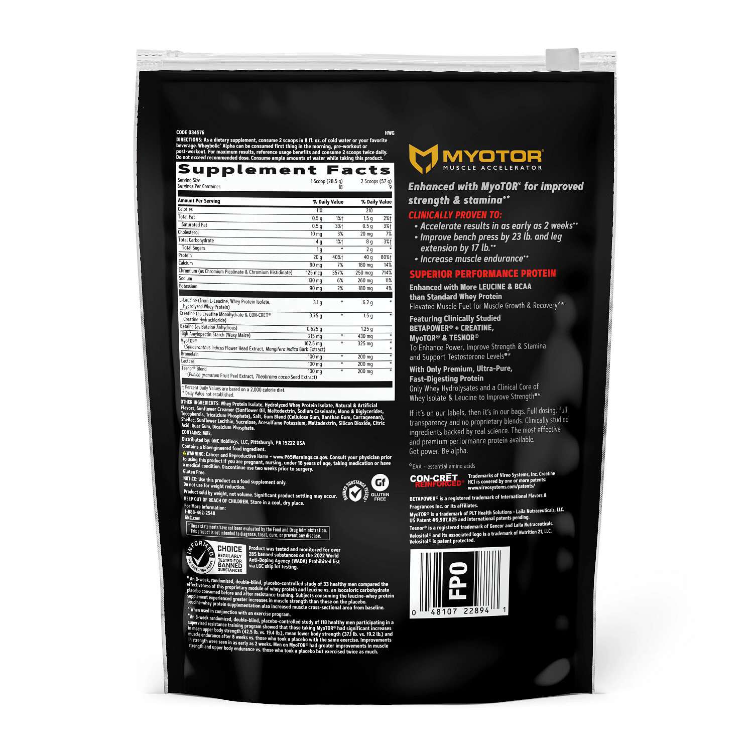 Wheybolic&trade; Alpha with MyoTor&reg; - Classic Vanilla (9 Servings)  | GNC