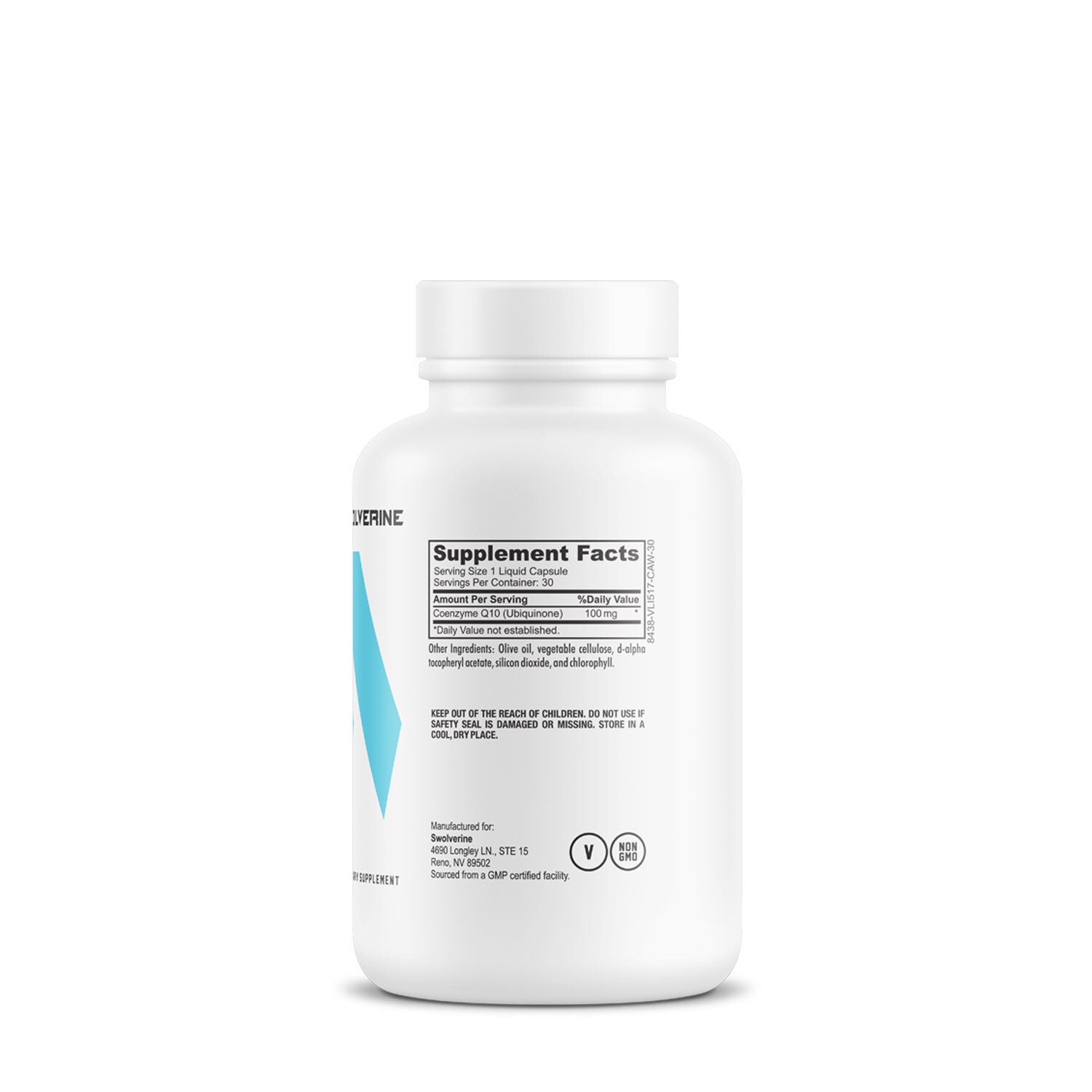 Swolverine CoQ10 Supplement Supplement Facts