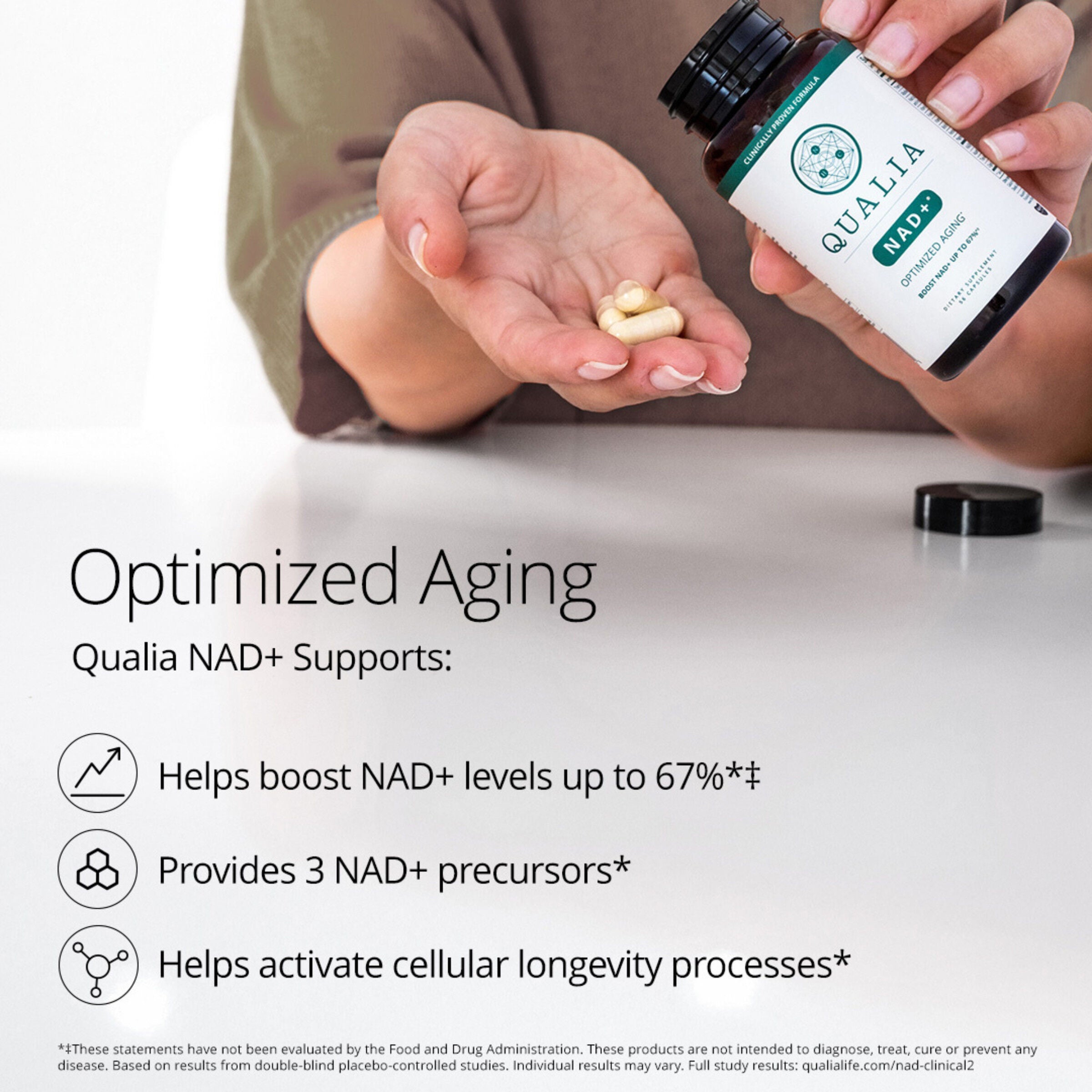 Qualia NAD+ - 42 Capsules (21 Servings)  | GNC