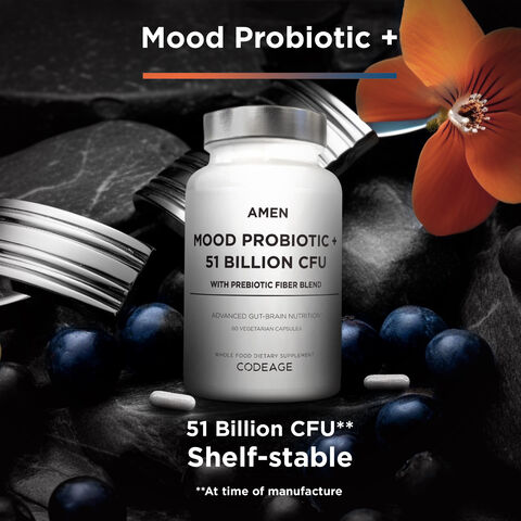Amen Mood Probiotic 51 Billion CFU + Prebiotics - 60 Capsules &#40;30 Servings&#41;  | GNC
