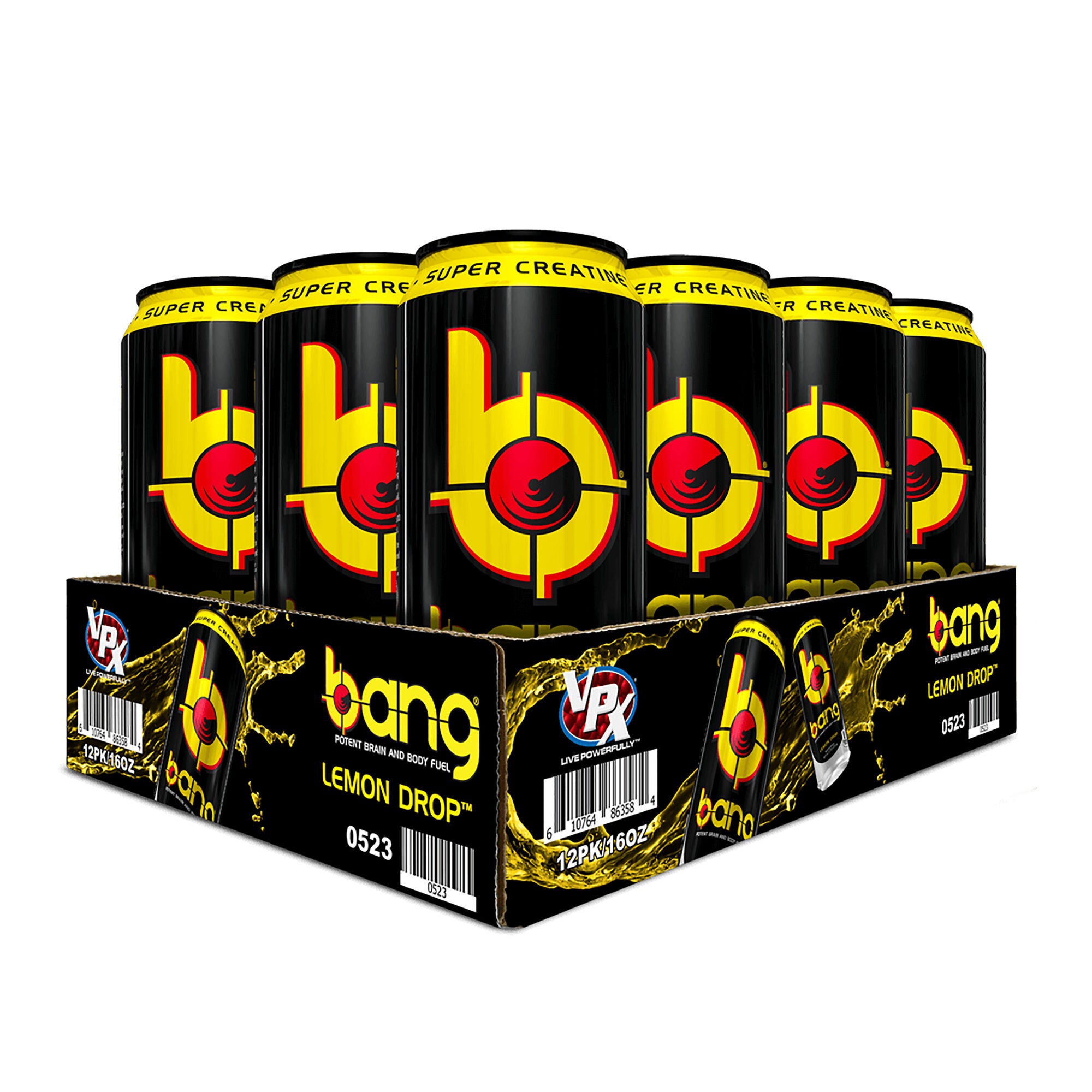 Bang Energy Drink Lemon Drop 12 Pack Gnc