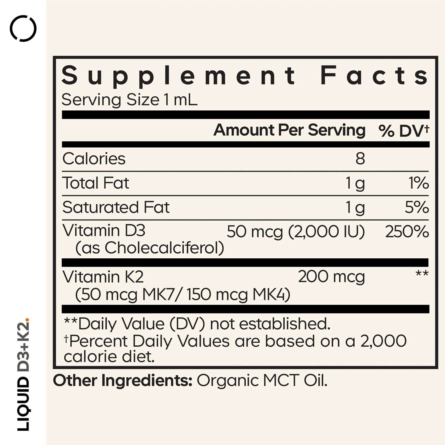 Liquid D3+K2 - 1 fl oz. (30 Servings)  | GNC