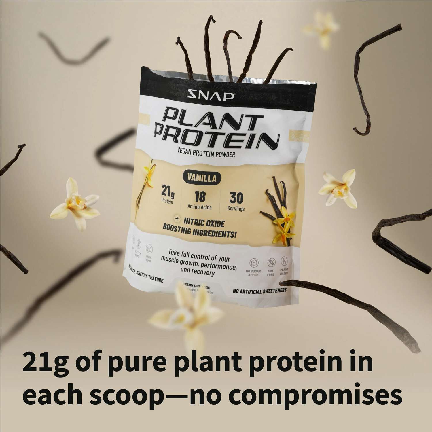 Plant Based Vegan Protein Powder - Vanilla (30 Servings)