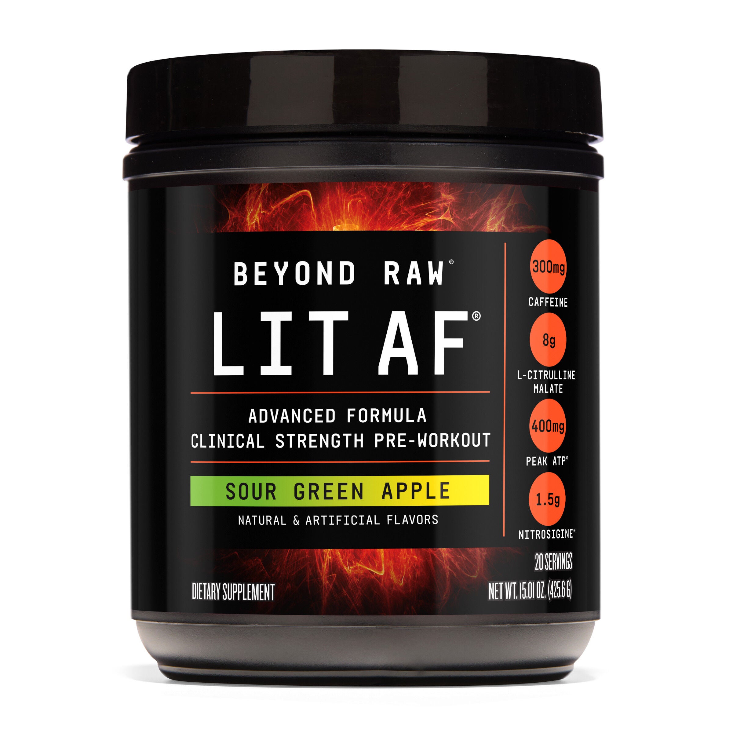 LIT AF&trade; Pre-Workout - Sour Green Apple (20 Servings) Sour Green Apple | GNC