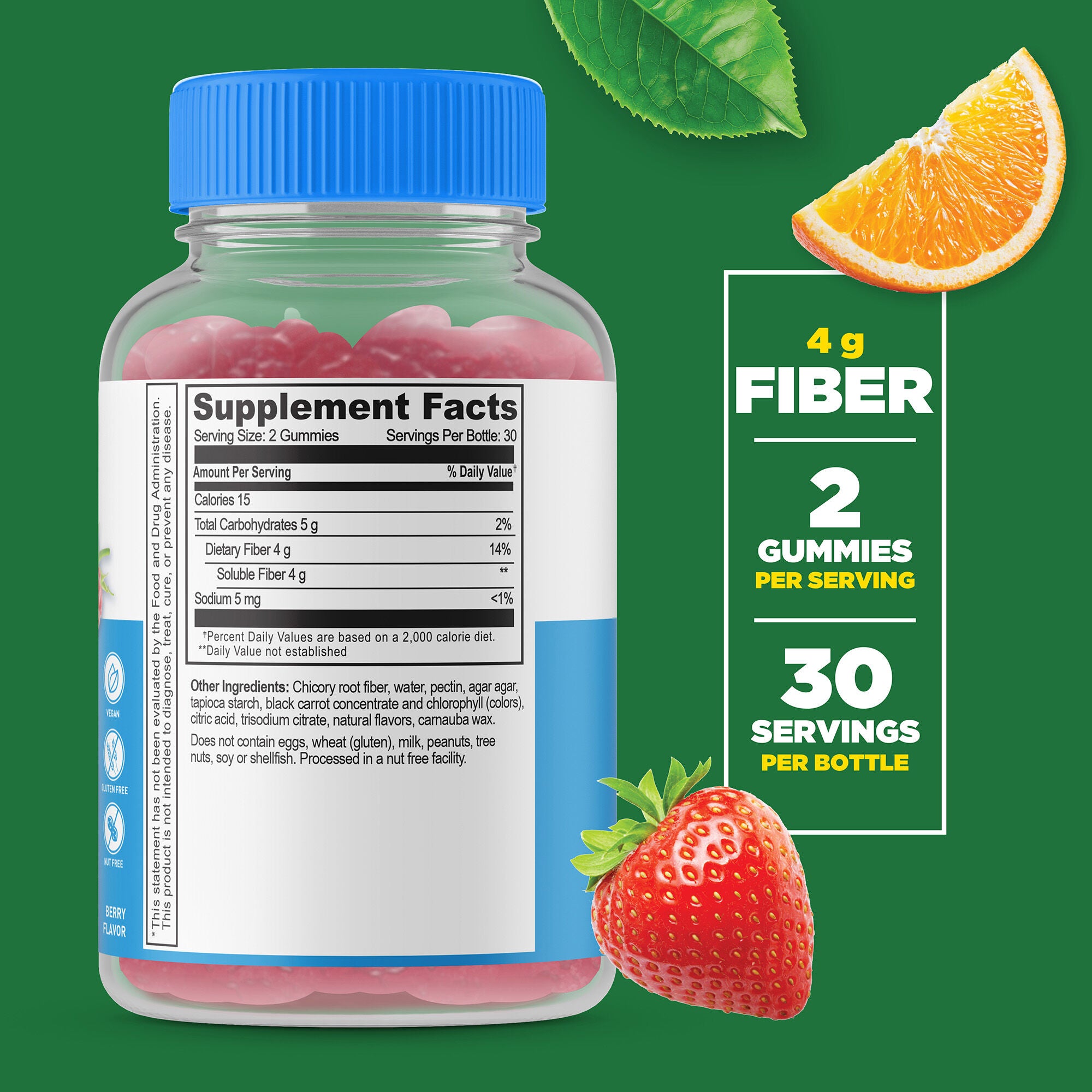 Sugar Free Prebiotic Fiber - 60 Gummies (30 Servings)  | GNC