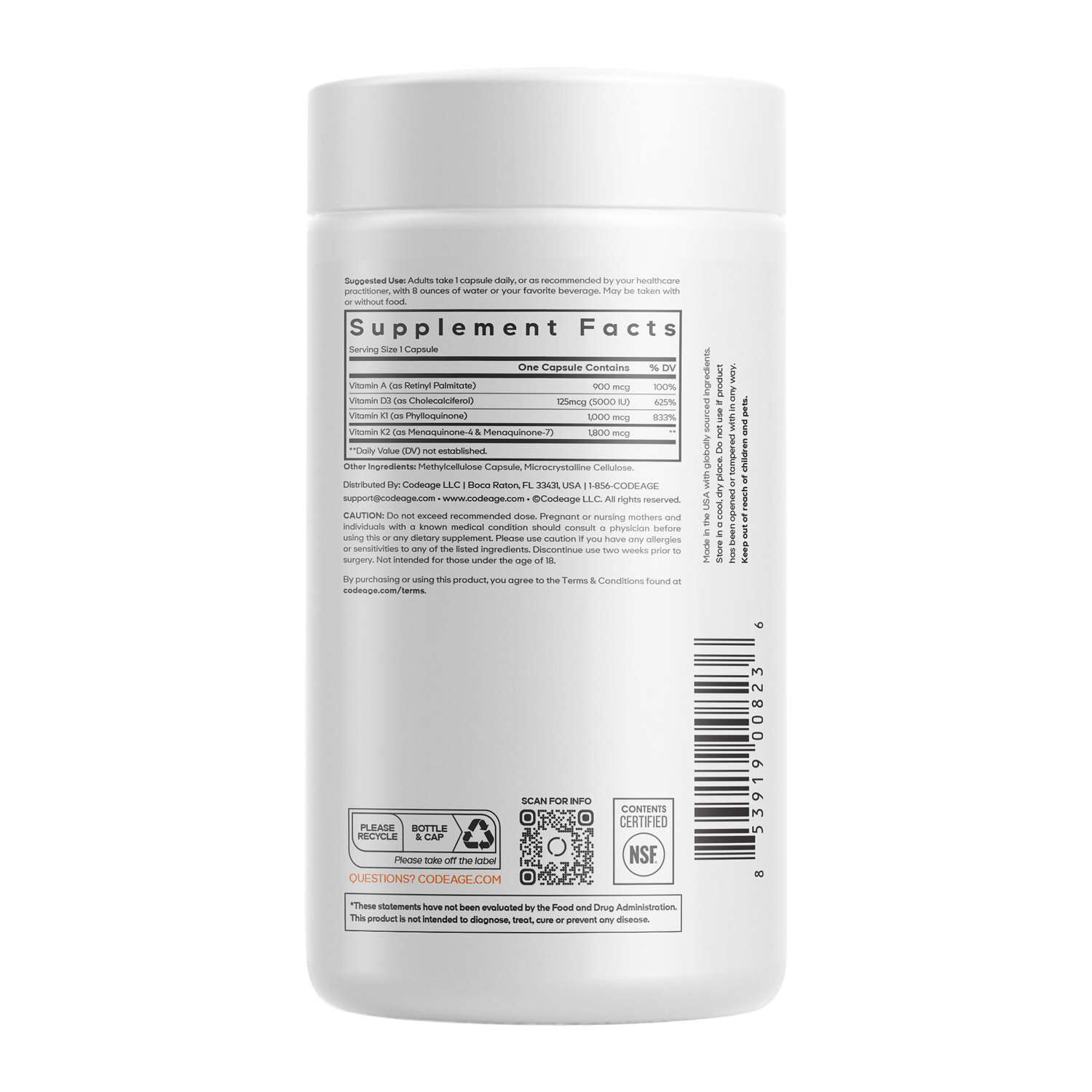 ADK Vitamin Supplement - 180 Capsules (180 Servings)  | GNC