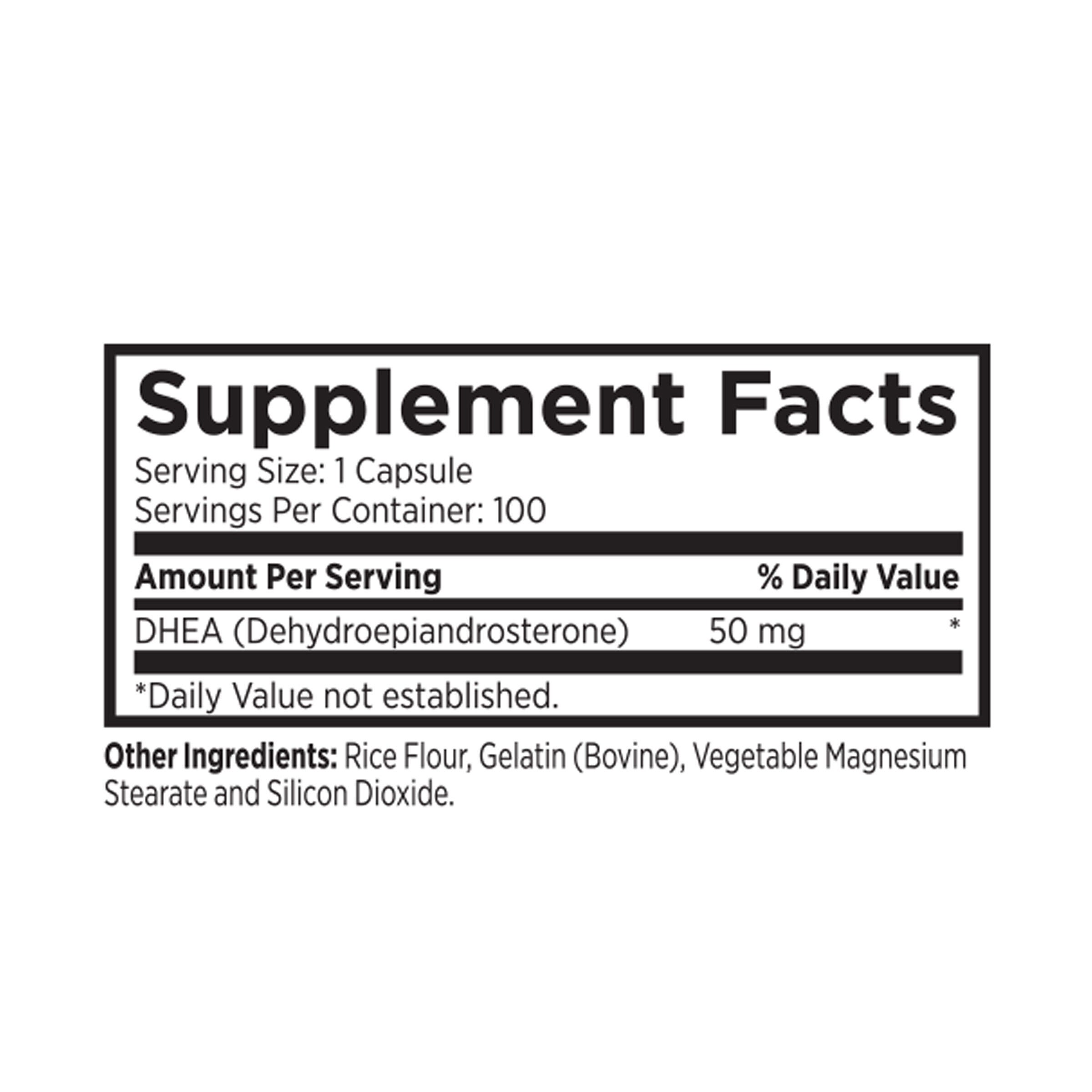 DHEA 50 - 100 Capsules (100 Servings)  | GNC