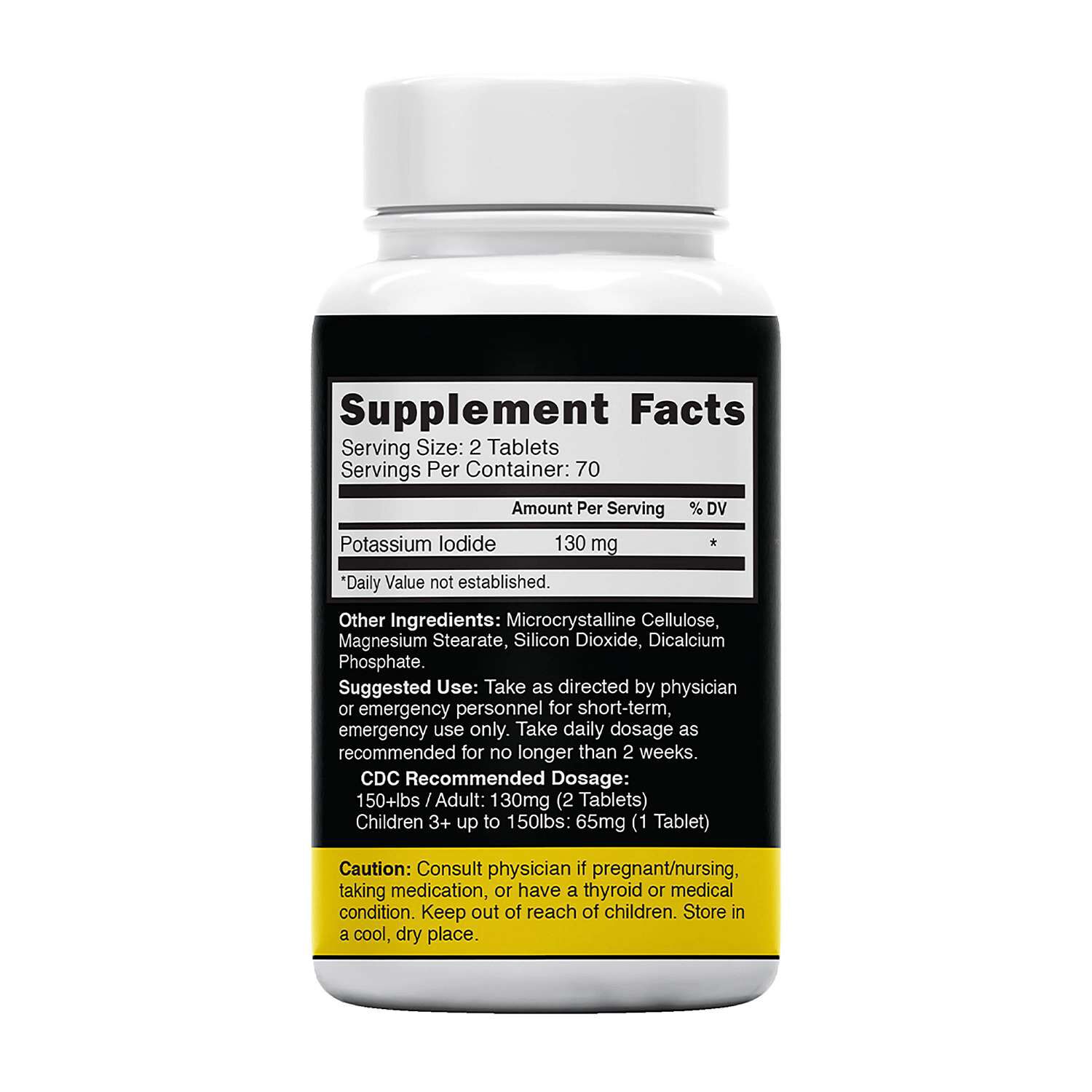 Potassium Iodide Tablets 130mg - 140 Tablets (140 Servings)