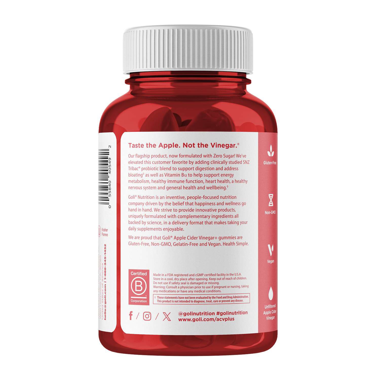 Apple Cider Vinegar+ Gummies - 60 Gummies (30 Servings)