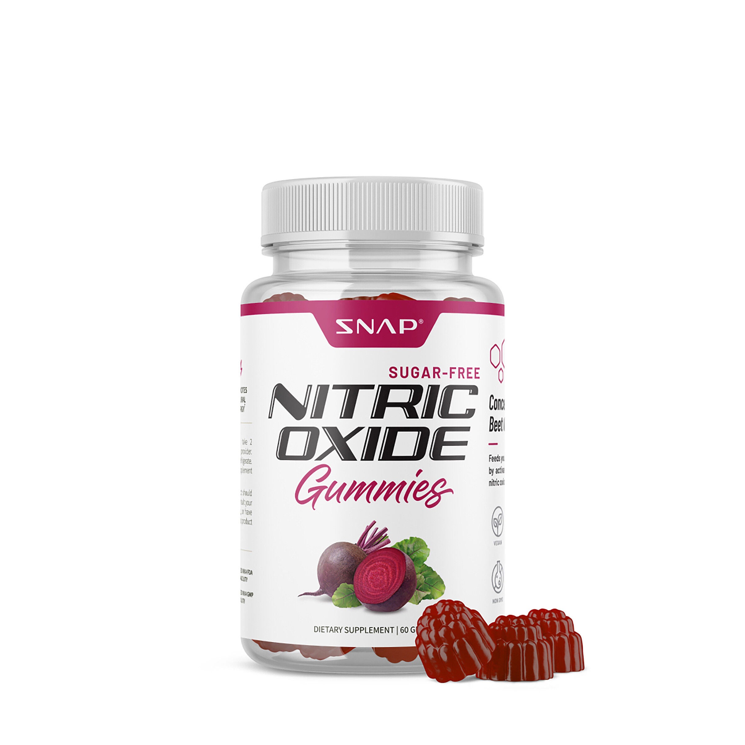 Nitric Oxide Sugar-Free Gummies - Mixed Berry - 60 Gummies (30 Servings)  | GNC
