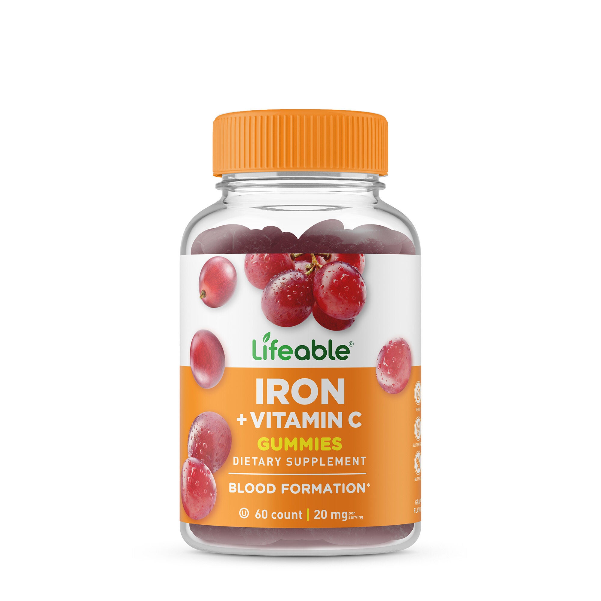 Iron and Vitamin C 20mg 60 Gummies (30 Servings) GNC