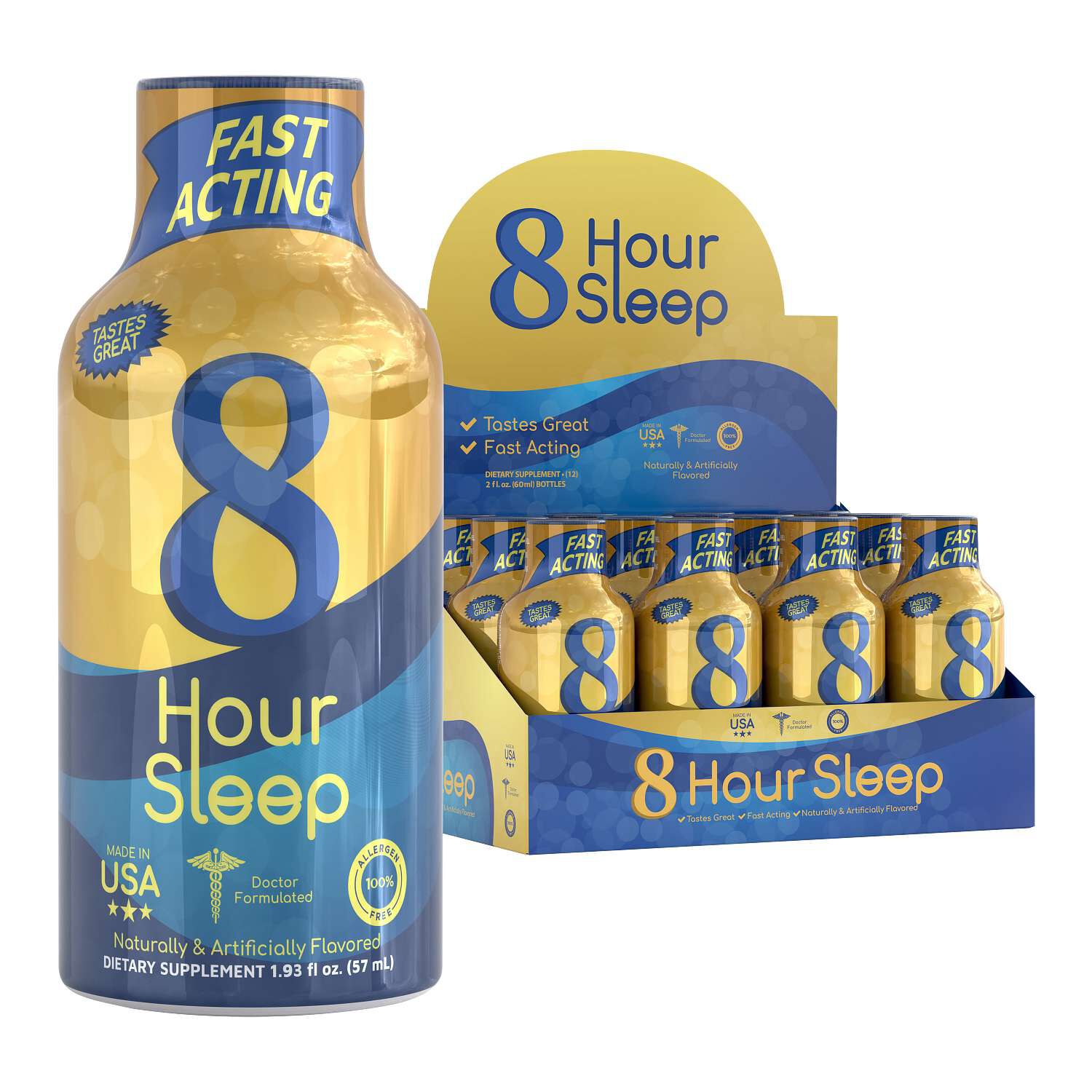 8 Hour Sleep Liquid Supplement - Berry - 1.93 oz. (12 Bottles)  | GNC