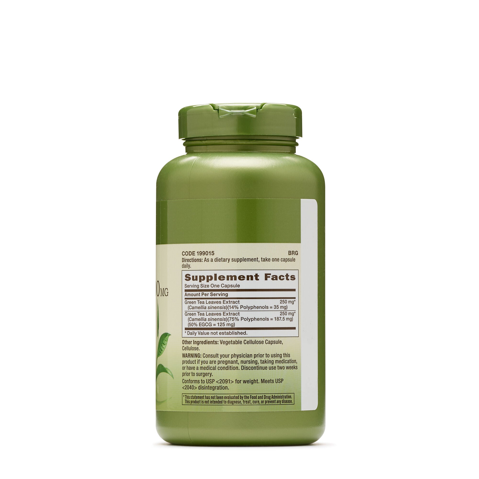 Green Tea Complex 500 mg - 200 Vegetarian Capsules (200 Servings)