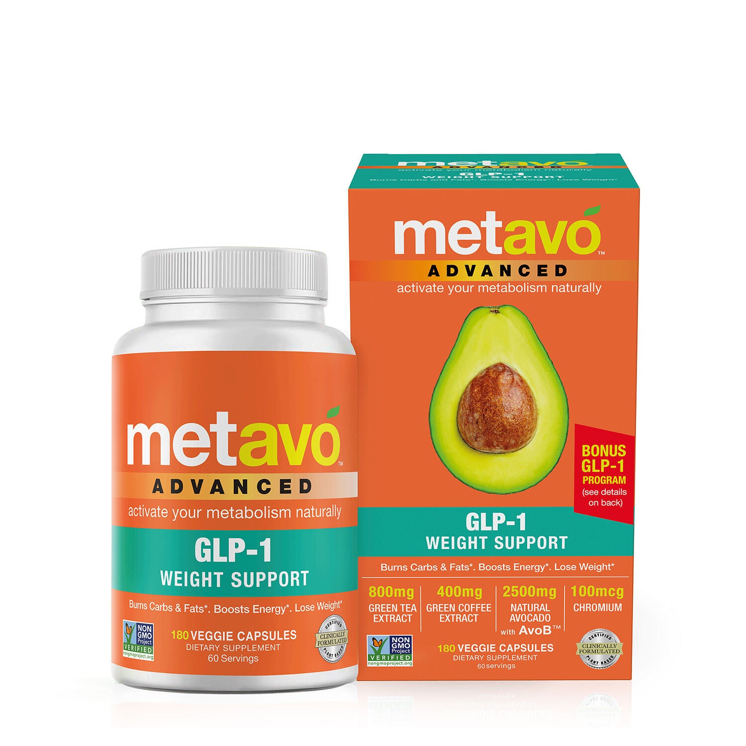 Advanced GLP-1 Weight Support - 180 Veggie Capsules (60 Servings)  | GNC