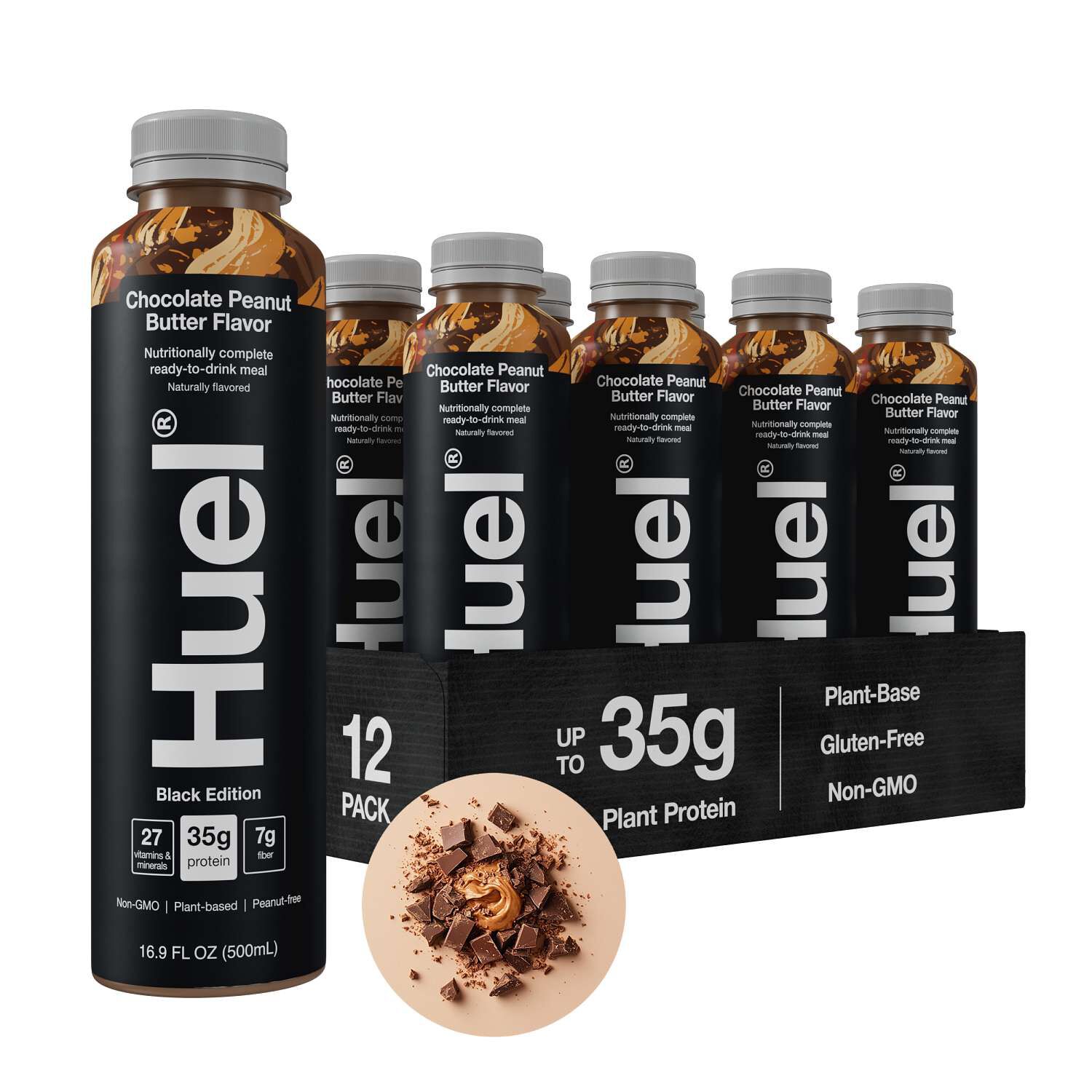 Black Edition RTD High-Protein Meal - Chocolate Peanut Butter - 16.9 fl oz (12 Bottles)