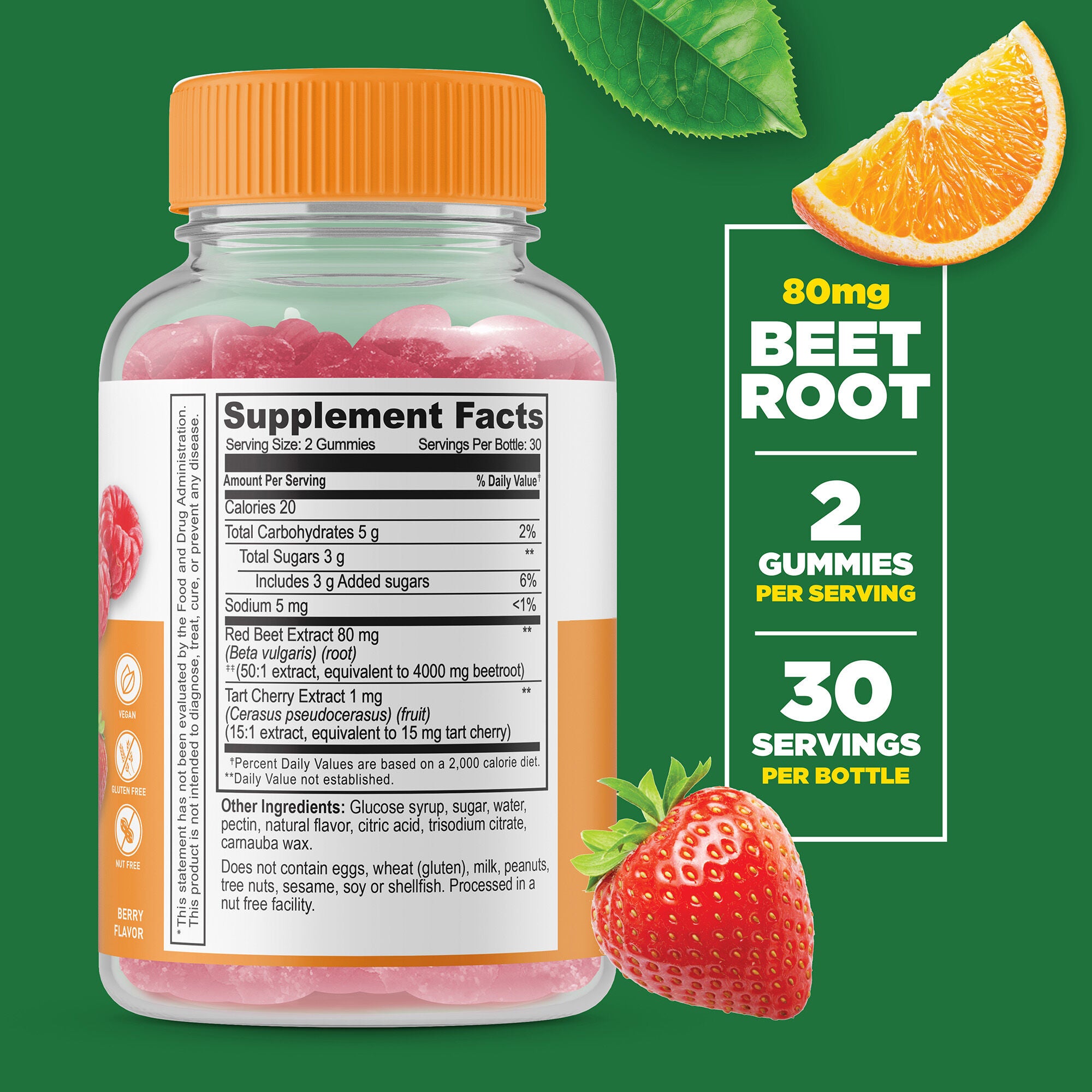 Beet Root and Tart Cherry - 60 Gummies (30 Servings)  | GNC