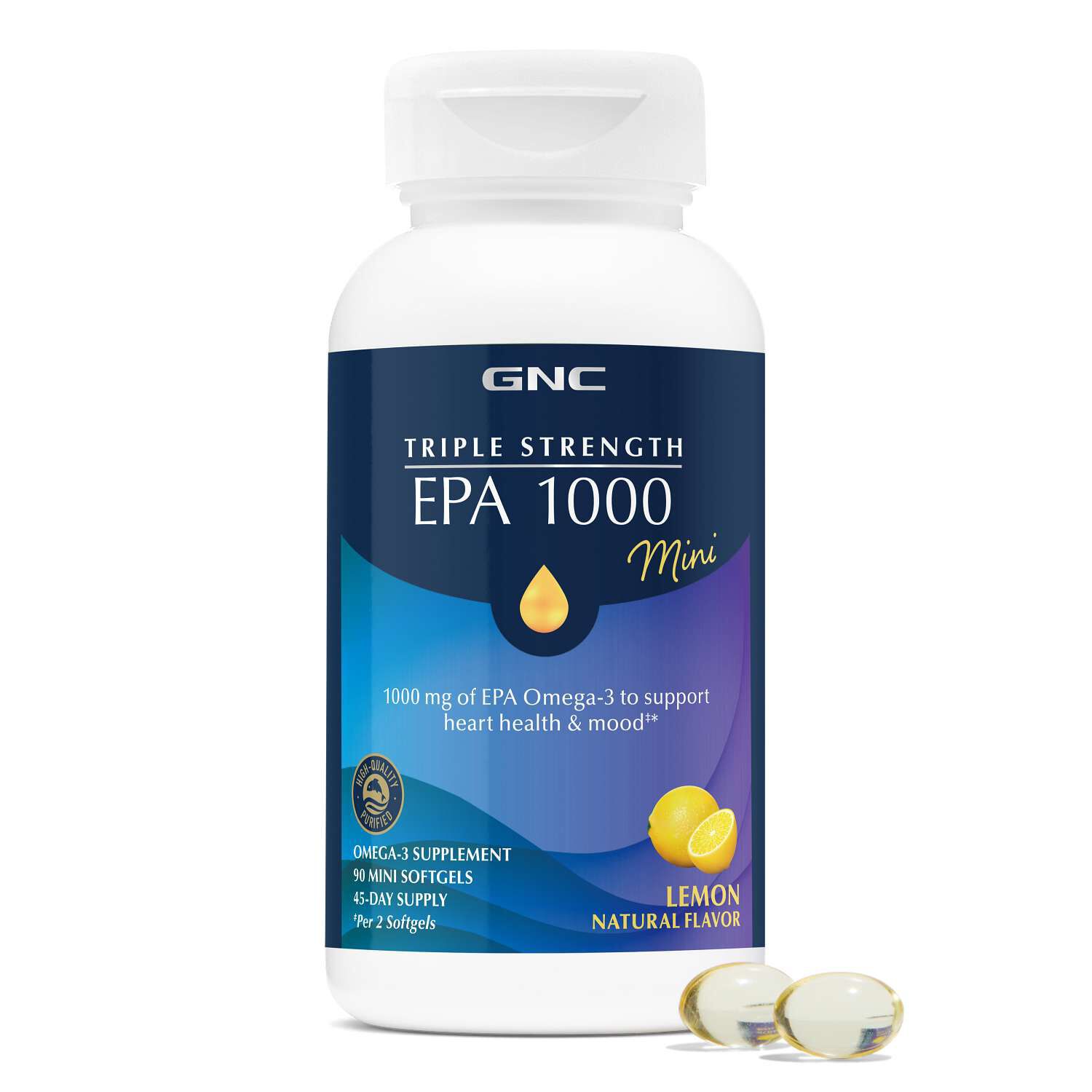 Triple Strength EPA 1000mg - 90 Mini Softgels (45 Servings) | GNC