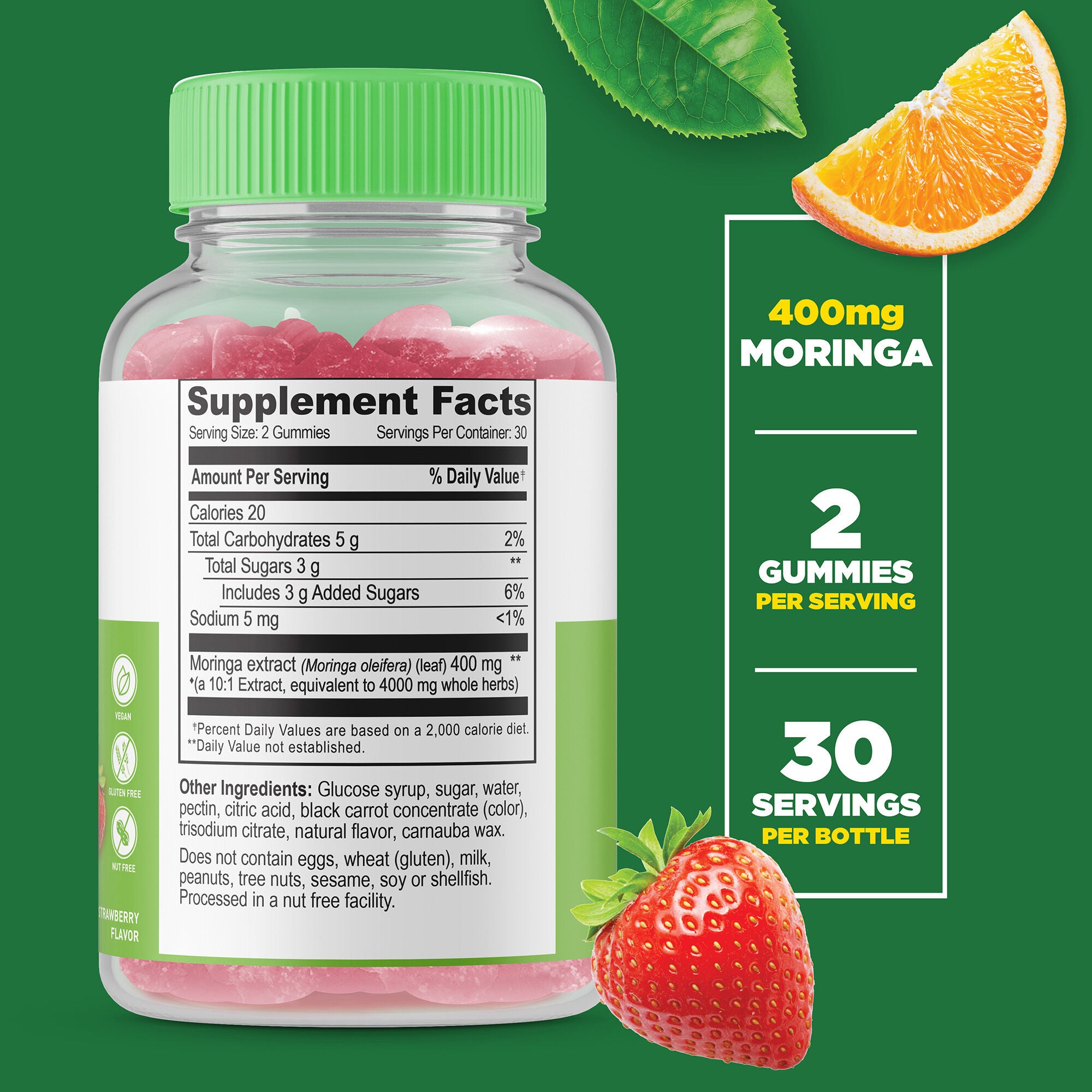 Moringa Leaf Extract 4000mg - 60 Gummies (30 Servings)  | GNC