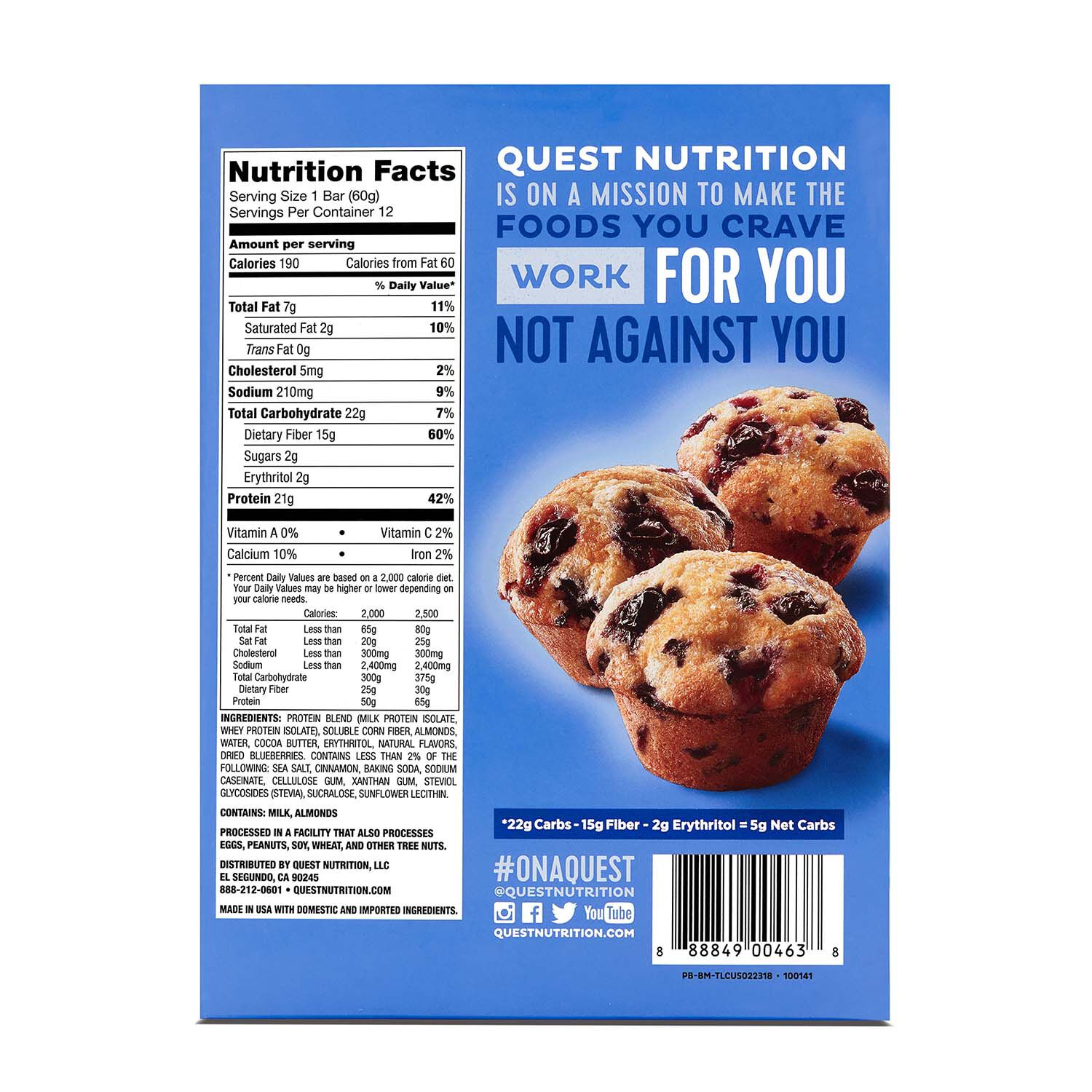 Quest Bar&reg; - Blueberry Muffin (12 Bars) Blueberry Muffin | GNC