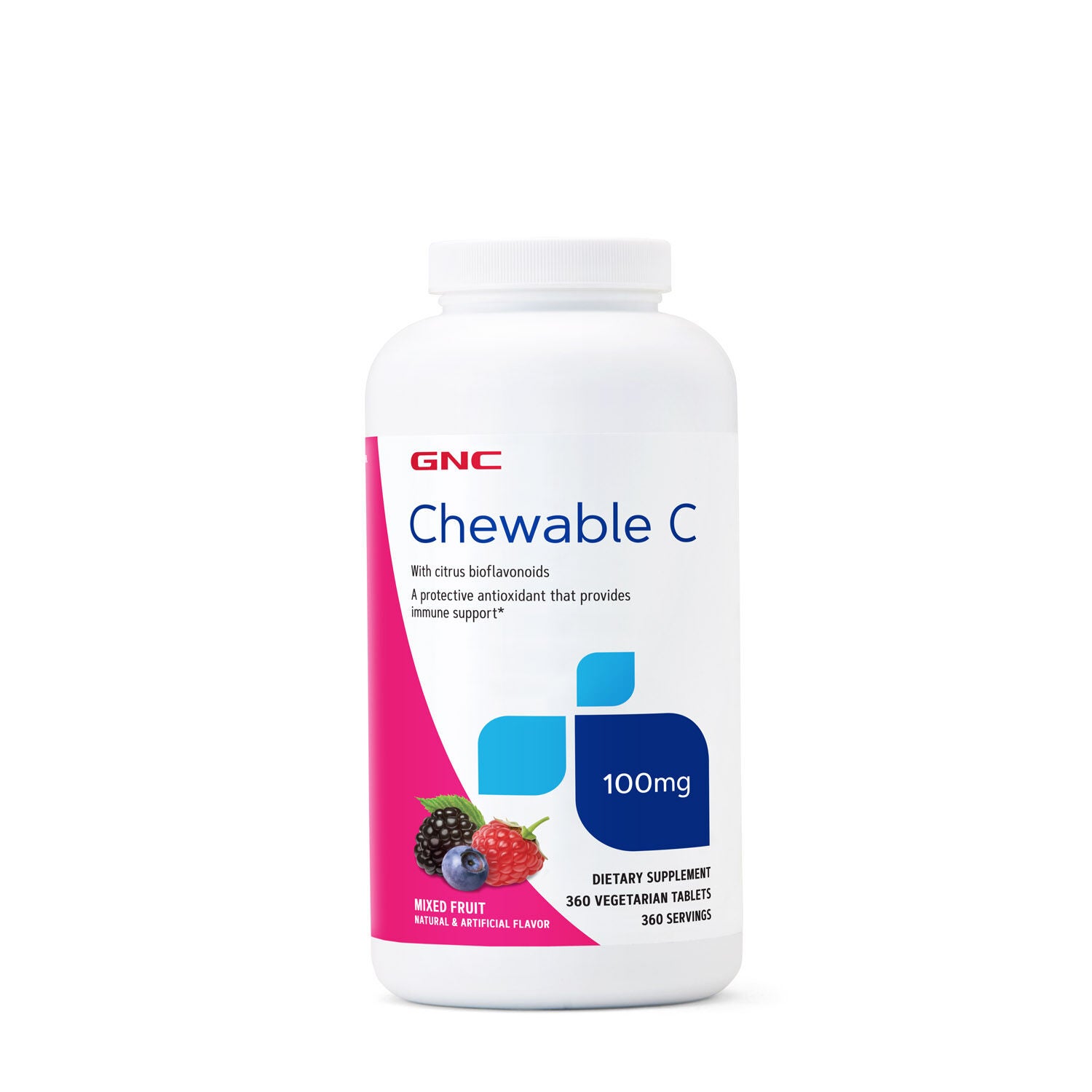 Chewable C 100mg - Mixed Fruit - 360 Tablets (360 Servings) | GNC