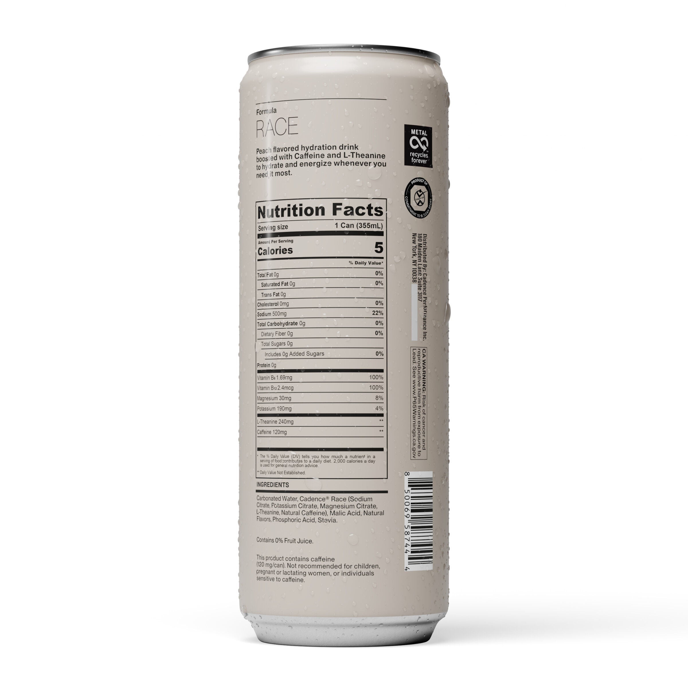 Race Electrolyte Energy Drink - Peach - 12 fl oz (12 Cans)  | GNC